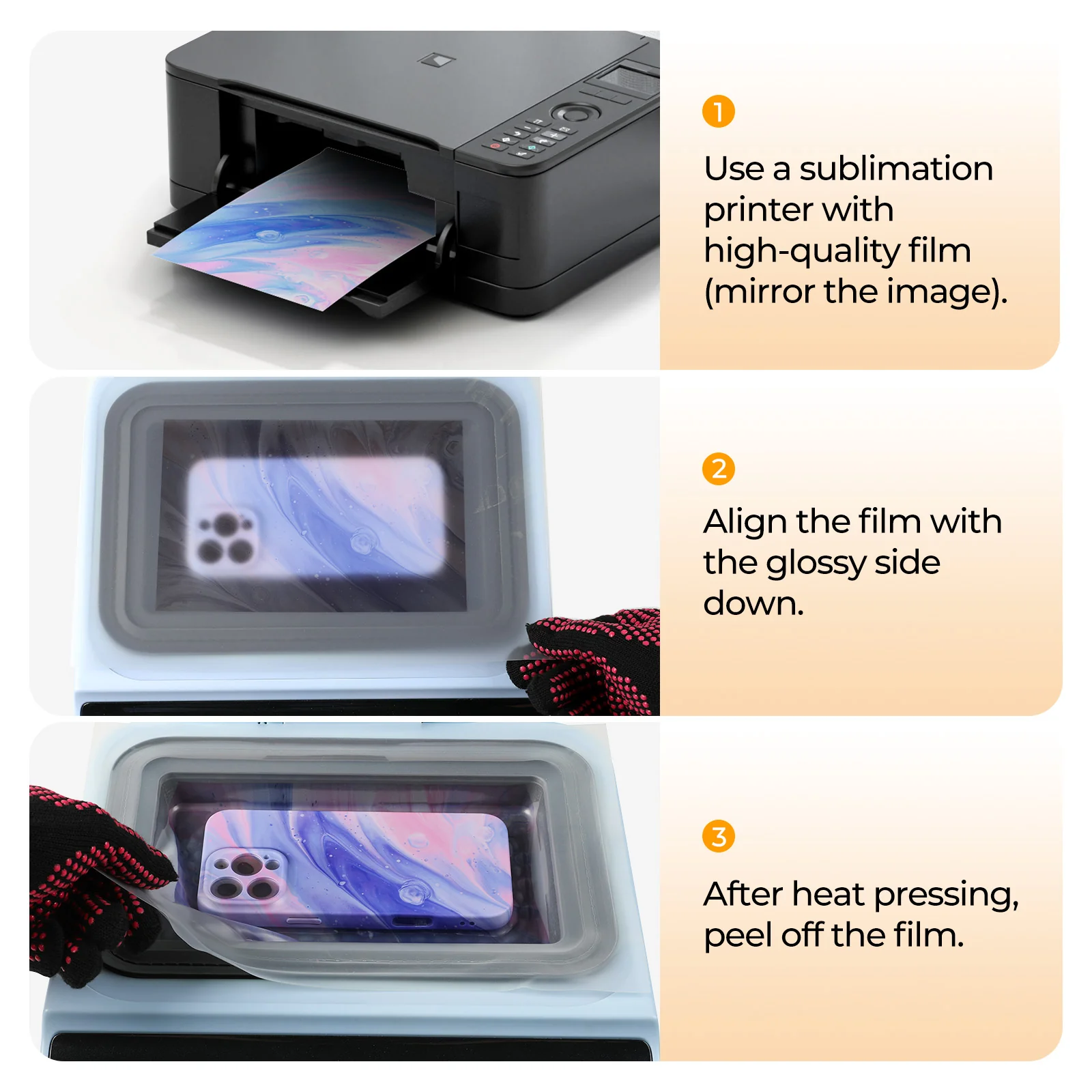 A4 Sublimation Film Bundle - 120 Pcs, For H17 Phone Case Heat Press - Image 4