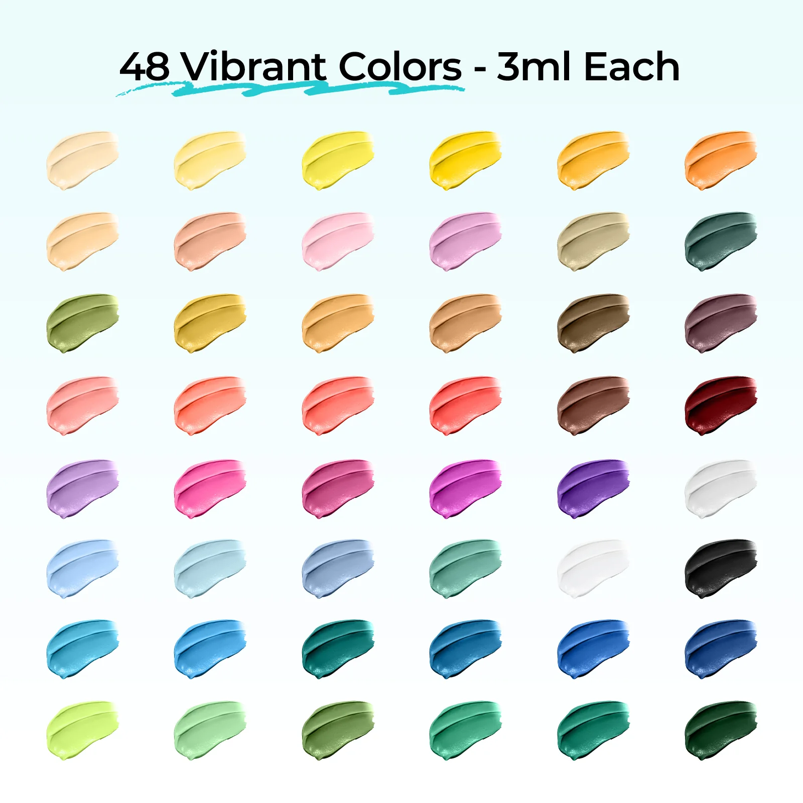 [LOKLiK iPaint]48 Colors Acrylic Paint Set (3ml each) *1 - Image 10
