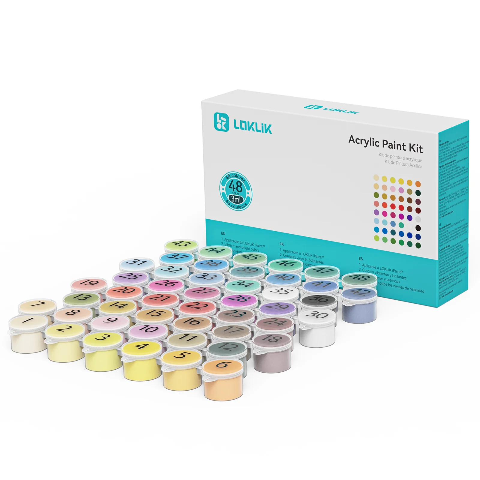 [LOKLiK iPaint]48 Colors Acrylic Paint Set (3ml each) *1 - Image 4
