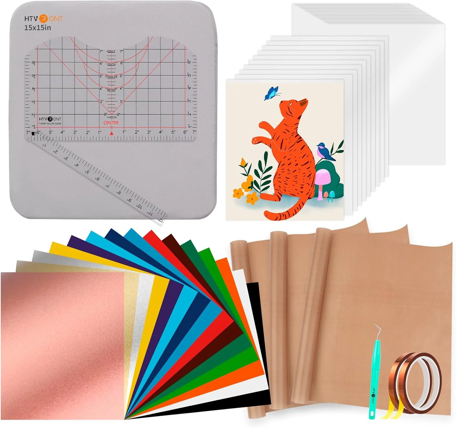 55 Pack Heat Press Accessories for 15X15 Heat Press Machine - Image 8