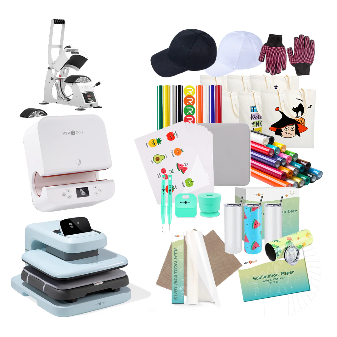 [All-in-One Kit]HTVRONT  Auto Heat Press 2+Tumbler press+Manual Hat Press+All in One Bundle - Image 17