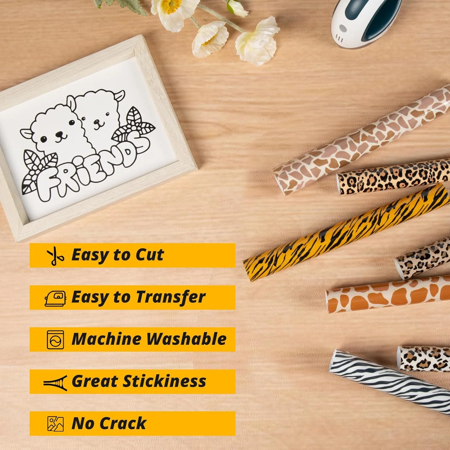 Animal Patterned Leopard Heat Transfer Vinyl Bundle - 12"x10" 8 Packs - Image 5