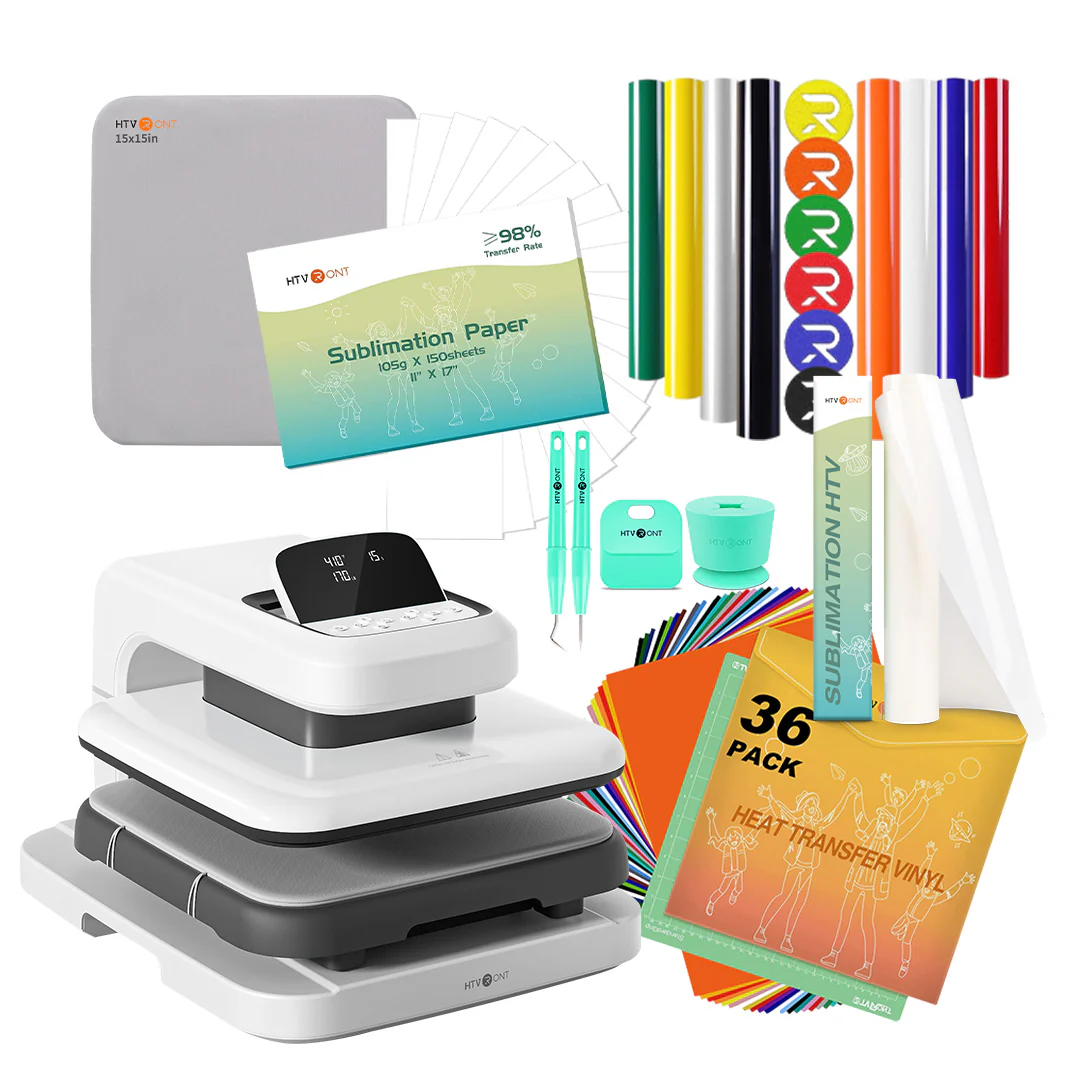 HTVRONT Auto Heat Press 2+HTV & Sublimation Essential Bundle - Image 3