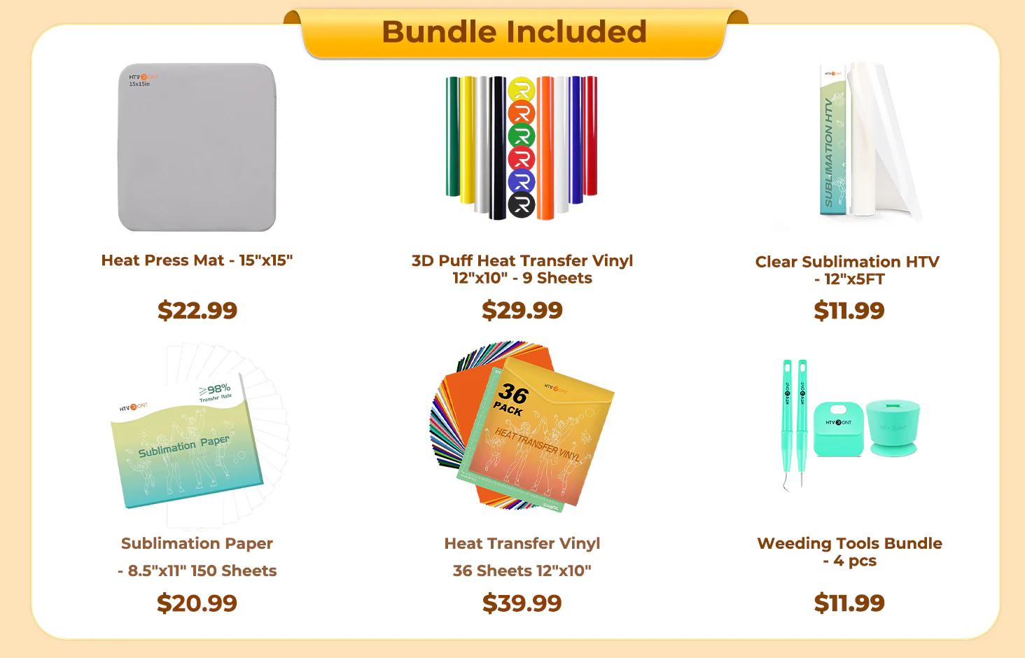 HTVRONT Auto Heat Press 2+HTV & Sublimation Essential Bundle - Image 4