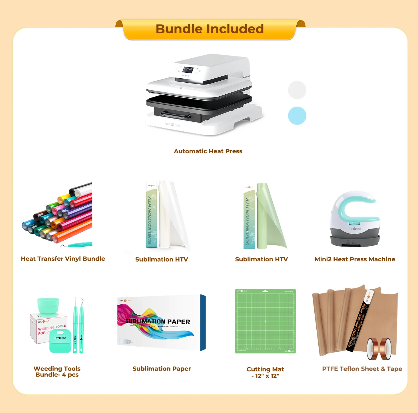 HTVRONT Auto Heat Press Machine for T Shirts 15x15 110V, Ultimate Premium Kit - White - Image 15