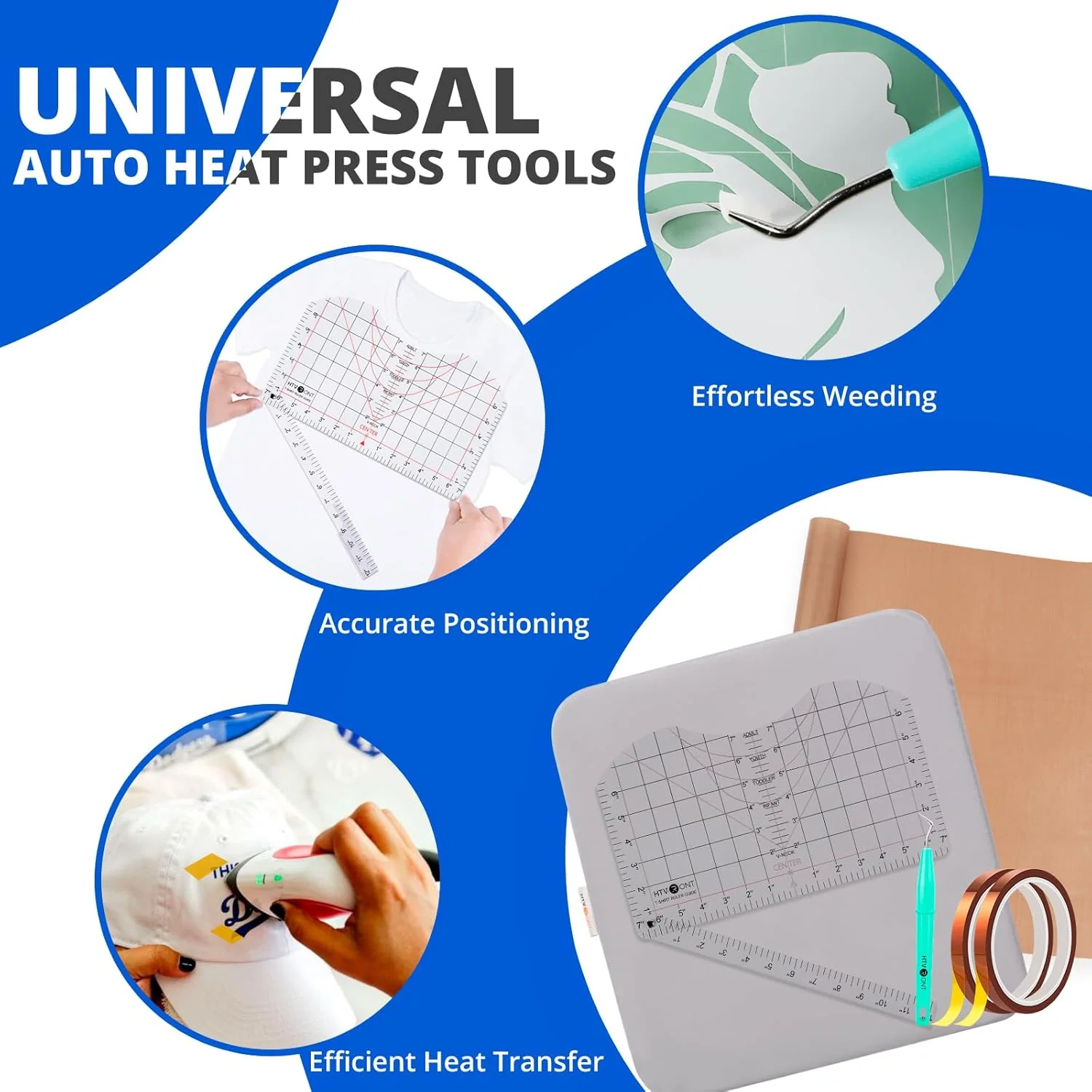 CA HTVRONT 55 Pack Heat Press Accessories for 15X15 Heat Press Machine - Image 5