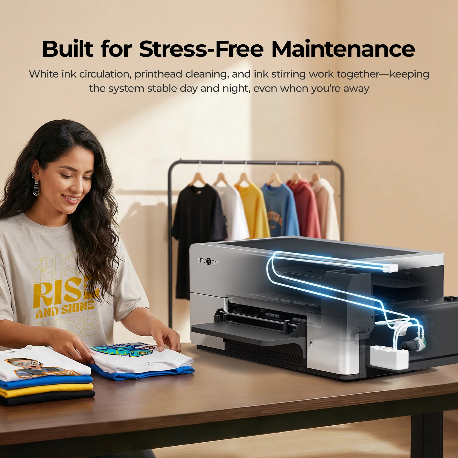 HTVRONT D2 DTF Printer, Standard Kit - Daisy White - Image 3