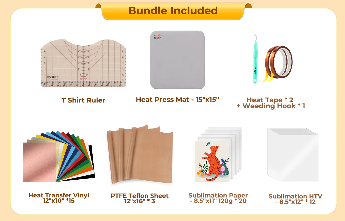 [New Customer Exclusive]HTVRONT Auto Heat Press 2-15x15+55 Pack Heat Press Accessories - Image 13