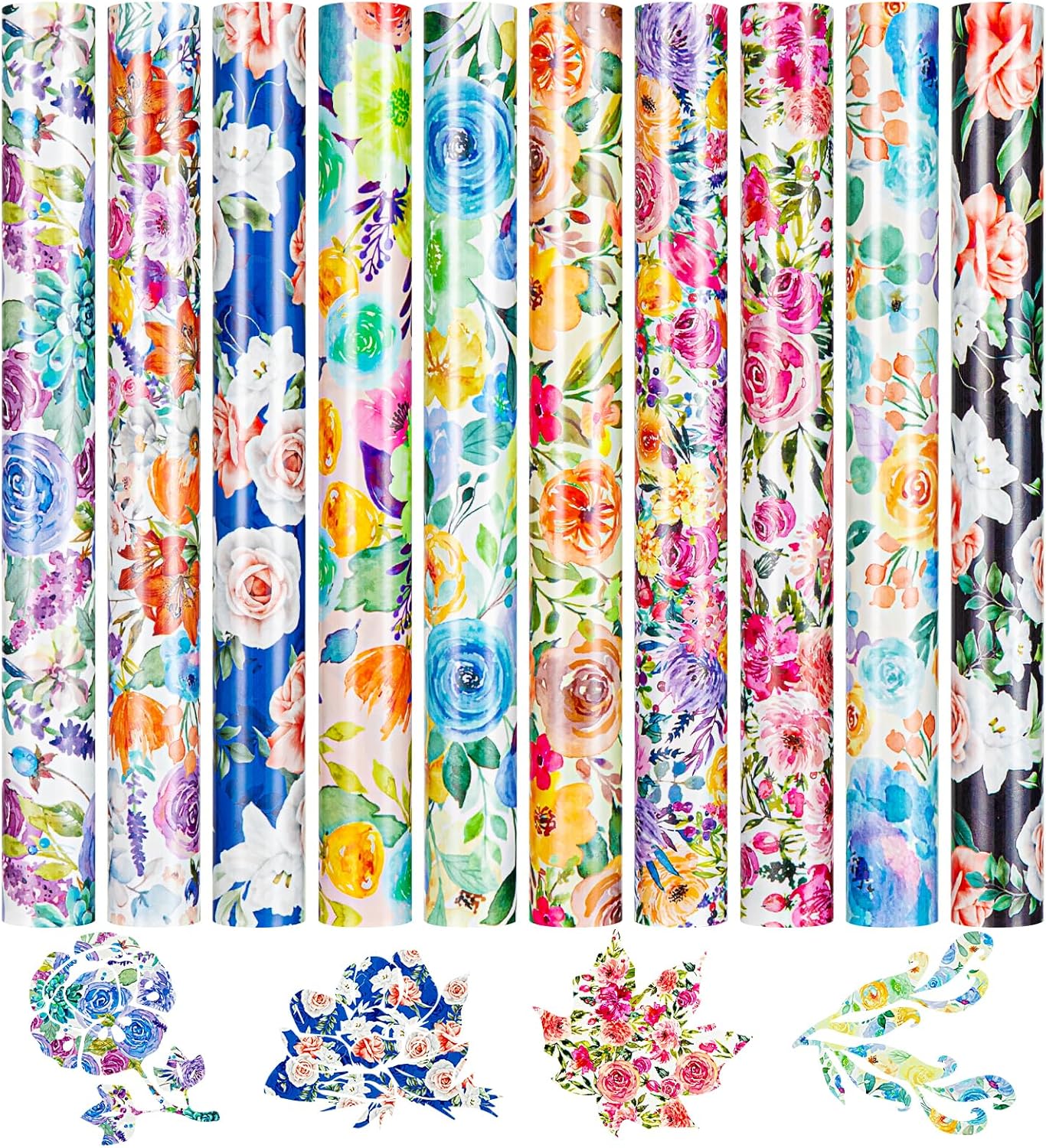 Floral Patterned Heat Transfer Vinyl Bundle - 12"x10" 10 Sheets - Image 8