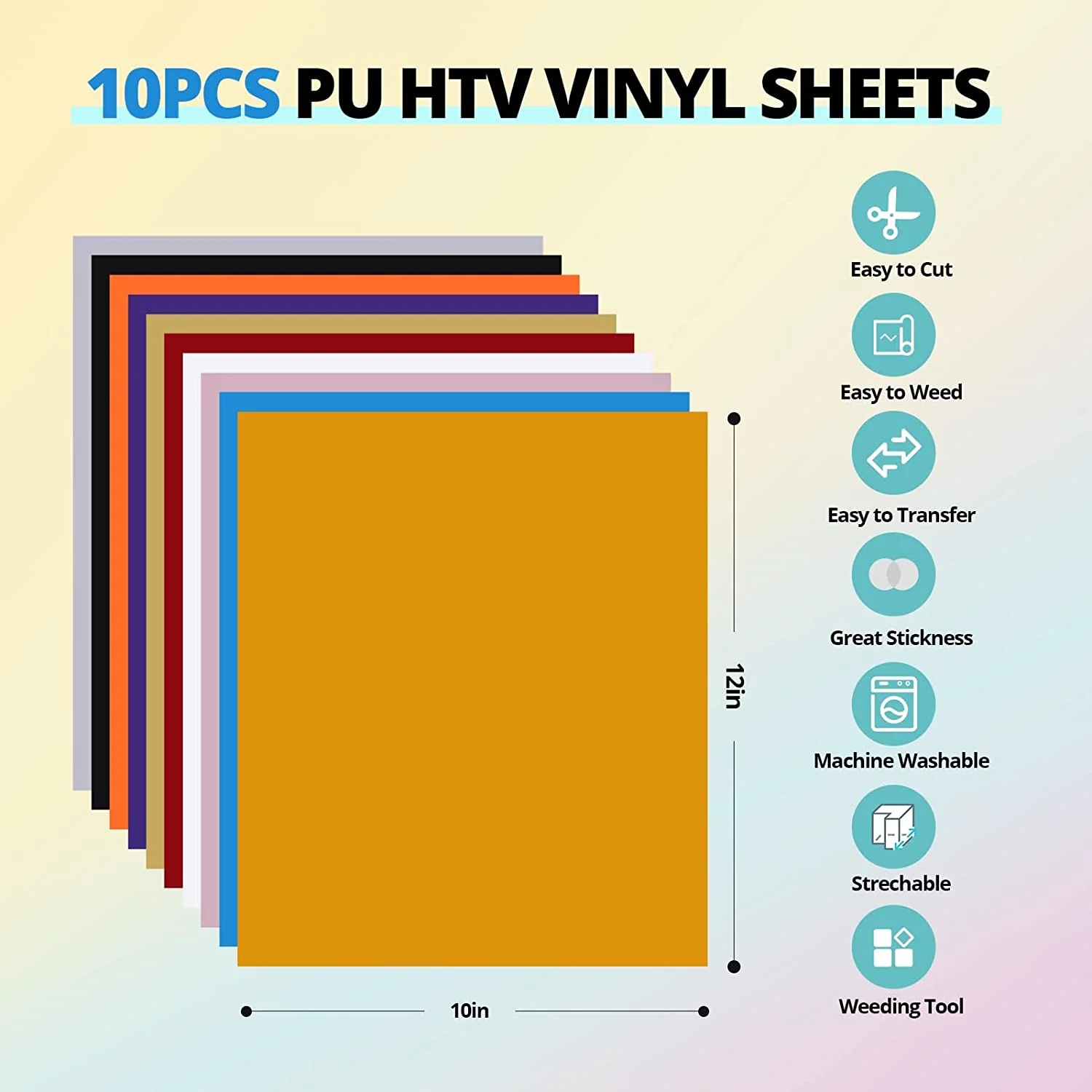 Heat Press Accessories Bundle for Easy Craft - 52 Pcs(included Heat Press Mat 11.5*11.5in+PTFE Teflon Sheet 12*10in) - Image 3