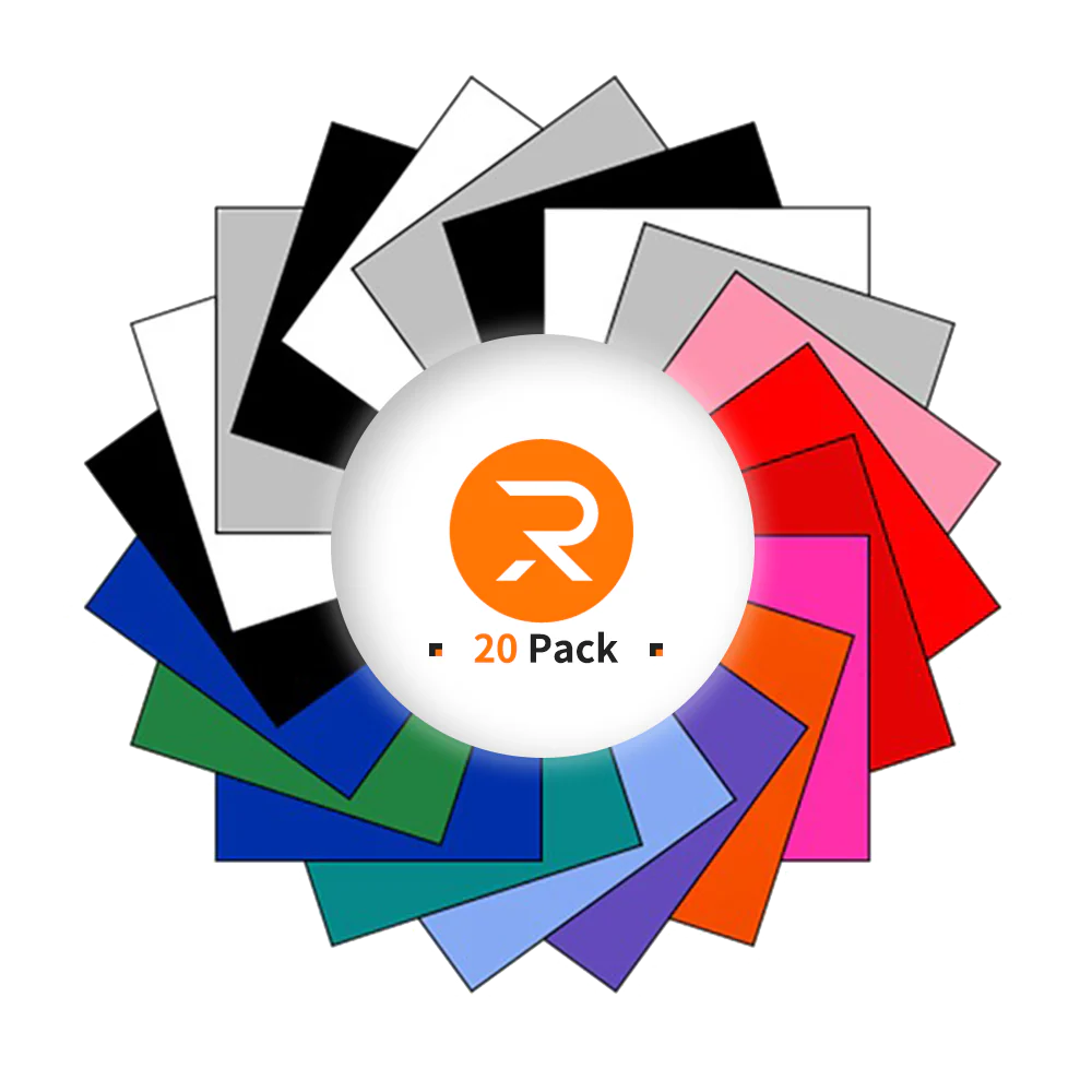 Heat Transfer Vinyl Bundle - 12" x 10" 20 Pack（13 Assorted Colors） - Image 4