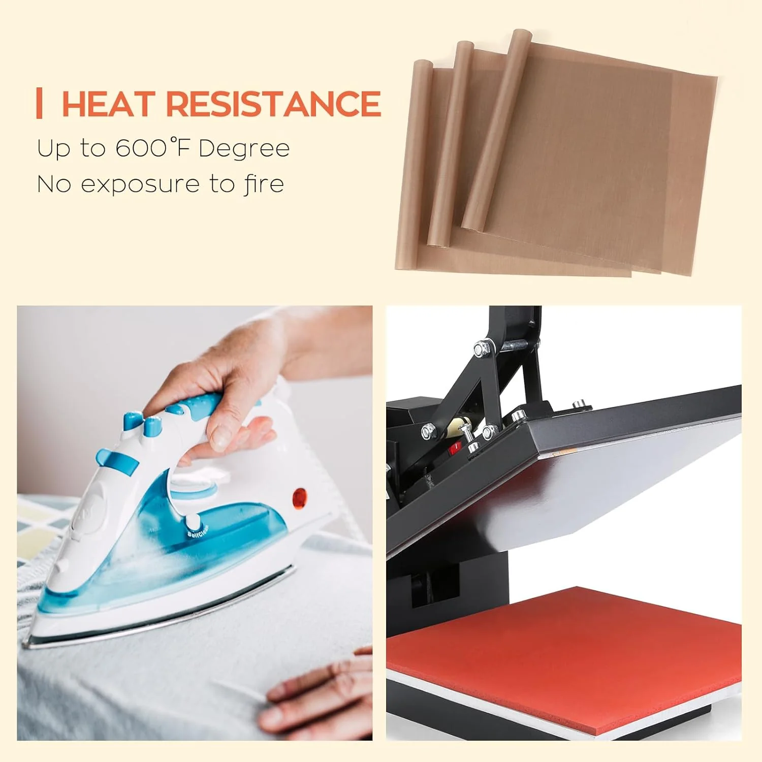 PTFE Sheet for Heat Press Heat Tape Bundle- 12" x 16" - Image 6