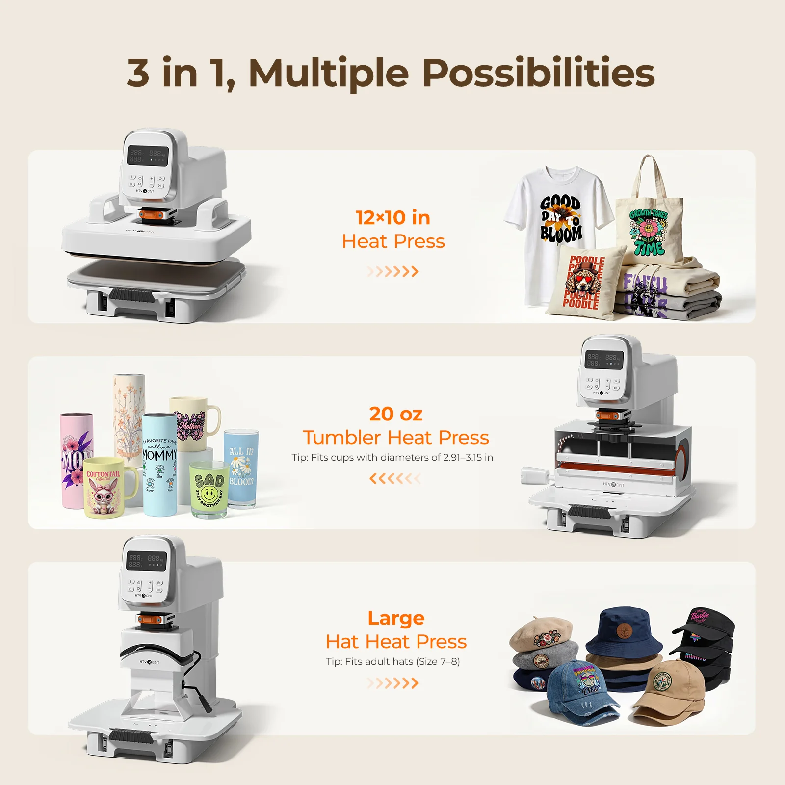 【Pre-Order】 HTVRONT A100 Auto Multi Heat Press - Image 4