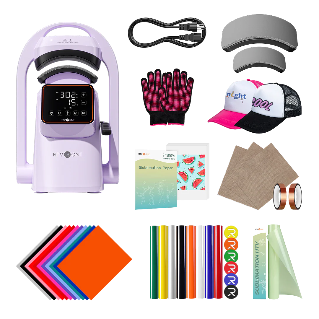 HTVRONT A300 Auto Hat Heat Press, Ultimate Premium Kit - Image 22