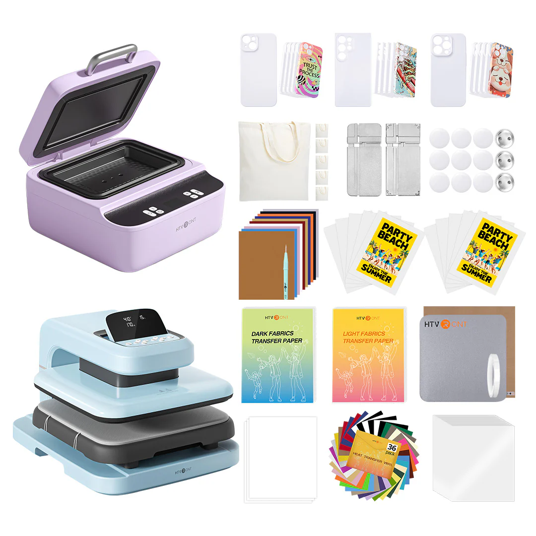 HTVRONT Auto Heat Press 2 - 15"x15" + H17 Phone Case Heat Press Machine + Suppiles - Image 2