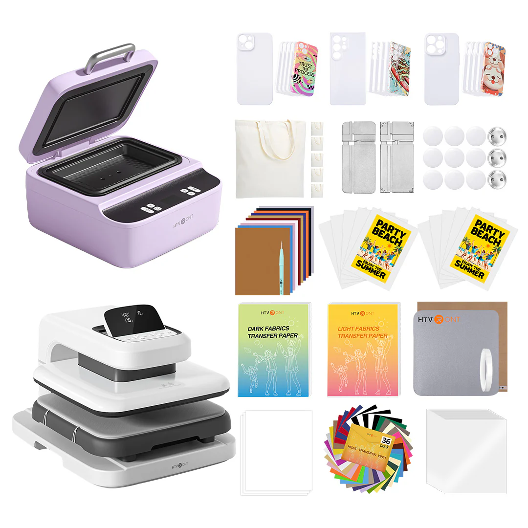 HTVRONT Auto Heat Press 2 - 15"x15" + H17 Phone Case Heat Press Machine + Suppiles - Image 3