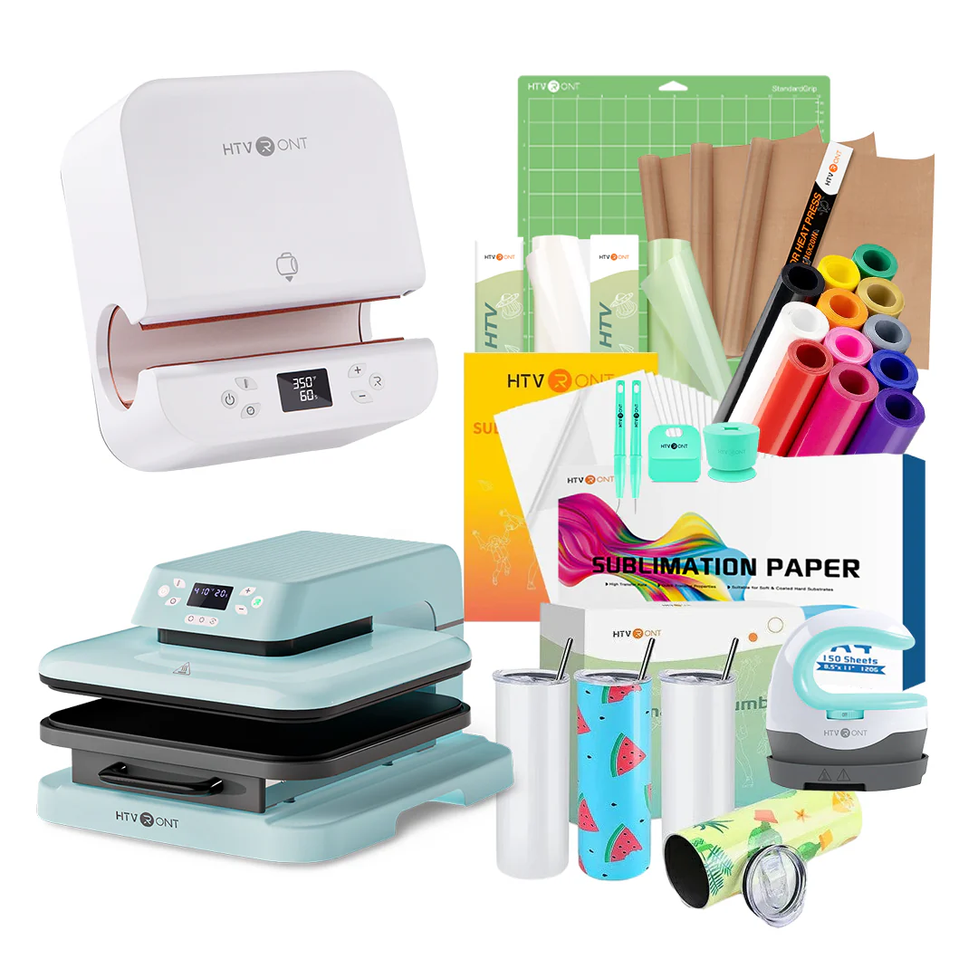 HTVRONT Auto Heat Press + Tumbler Heat Press + Materials Bundle - Image 15