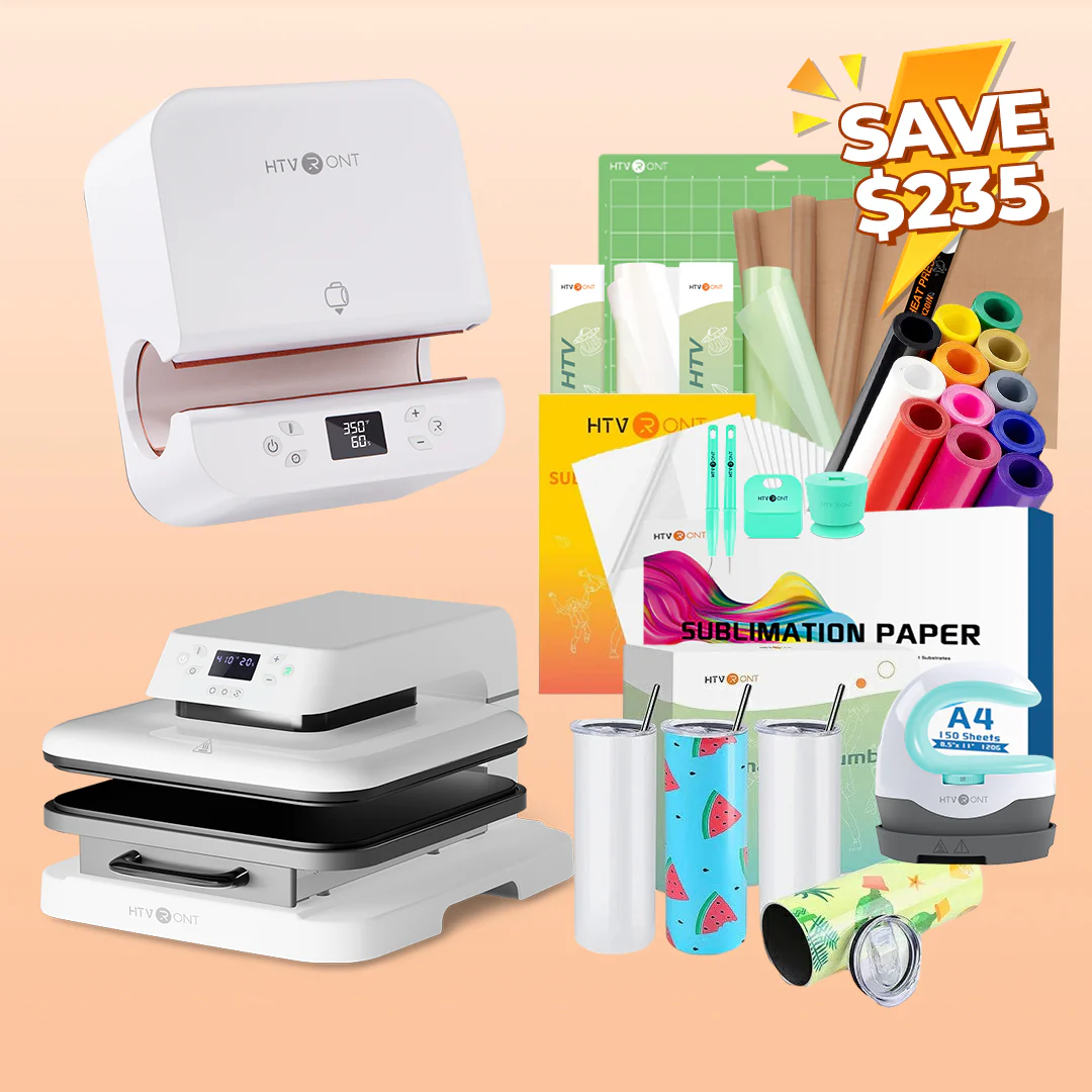HTVRONT Auto Heat Press + Tumbler Heat Press + Materials Bundle - Image 16