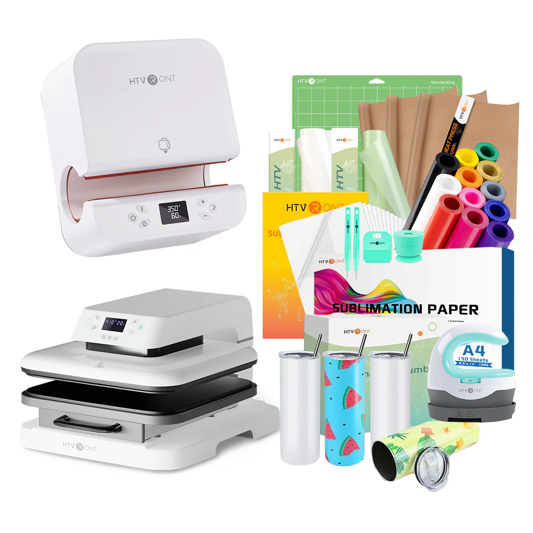 HTVRONT Auto Heat Press + Tumbler Heat Press + Materials Bundle - Image 17