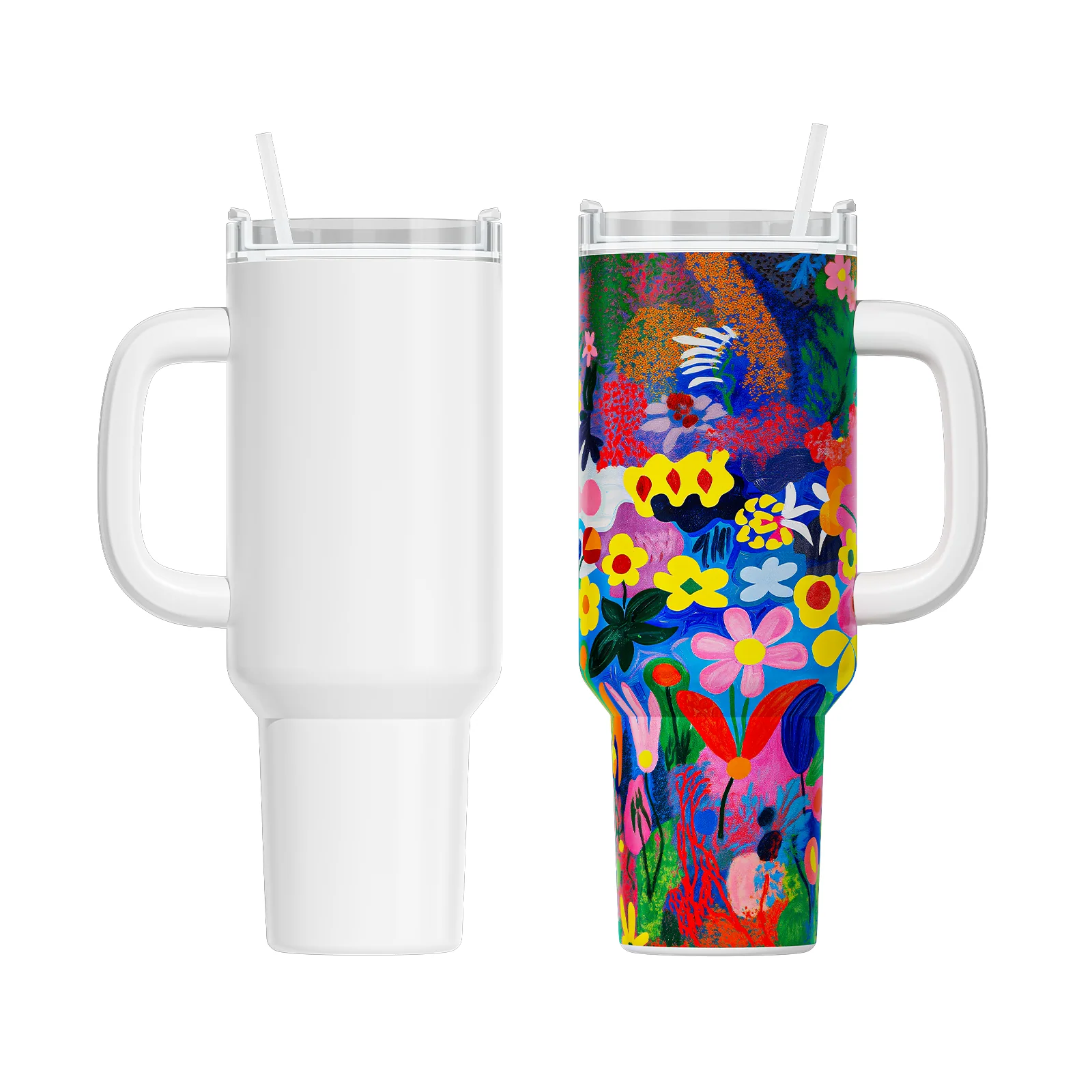 2 Pack 40oz Sublimation Tumbler Blanks With Handle, Suitable For A200H Auto Handle Tumbler Heat Press - Image 10