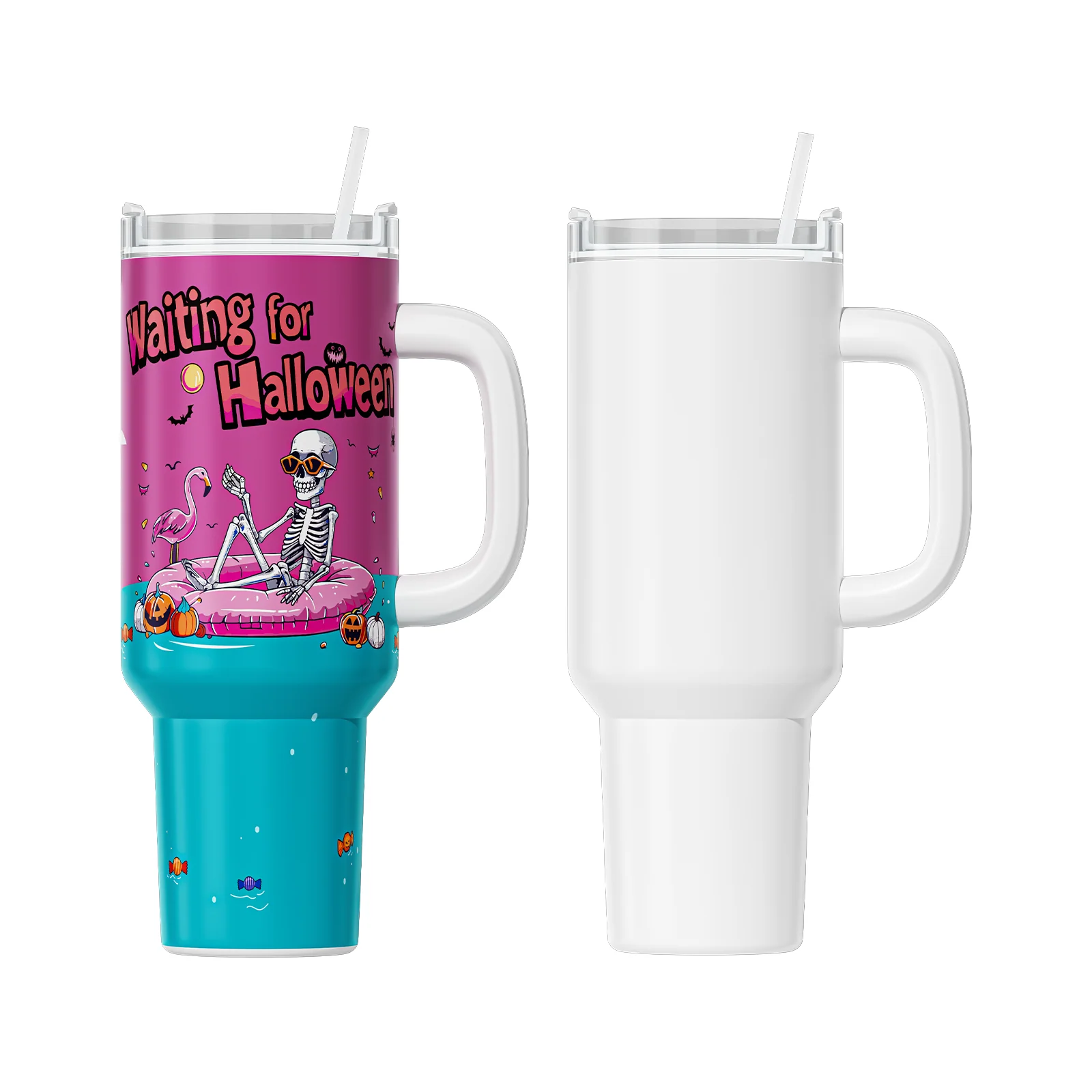 2 Pack 40oz Sublimation Tumbler Blanks With Handle, Suitable For A200H Auto Handle Tumbler Heat Press - Image 11