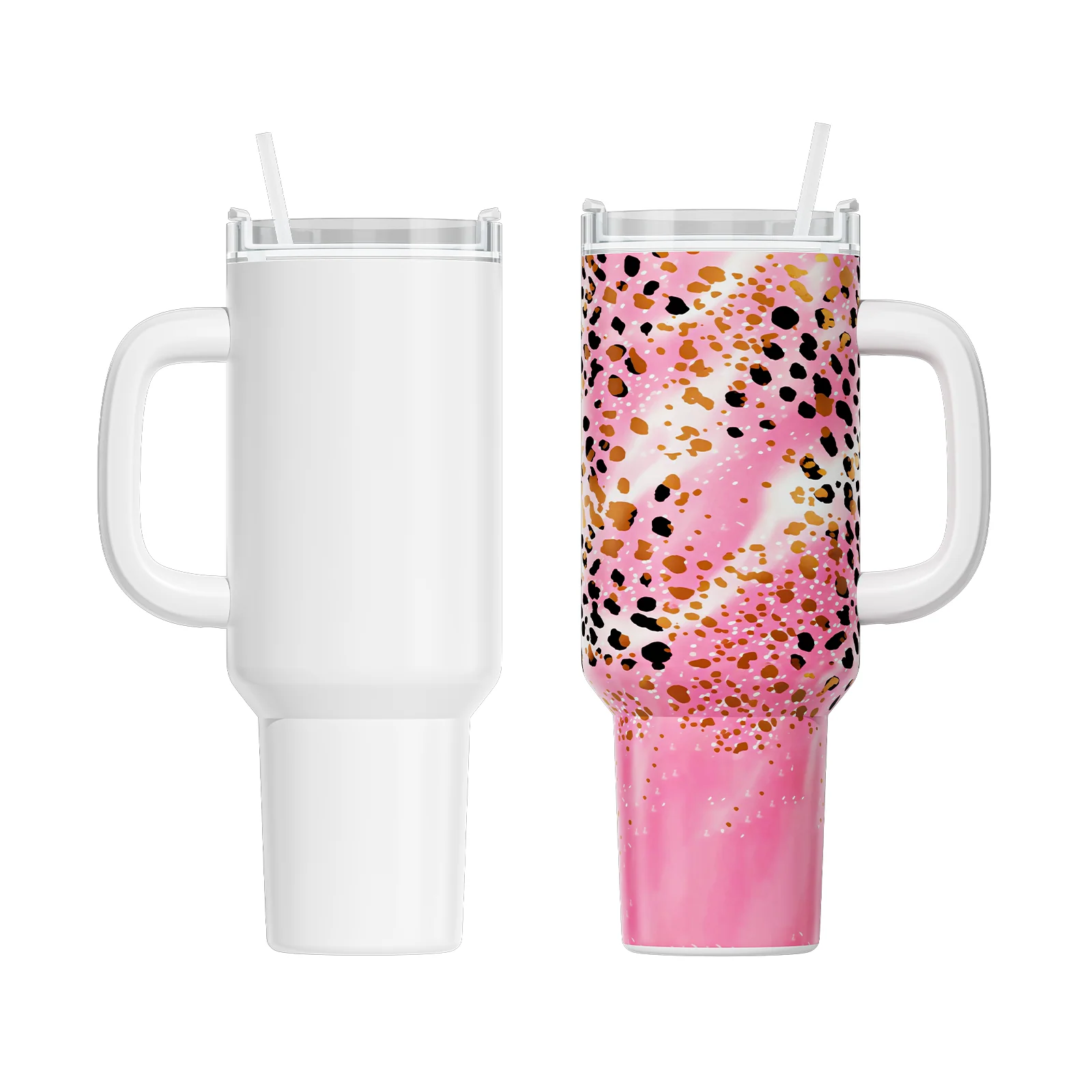 2 Pack 40oz Sublimation Tumbler Blanks With Handle, Suitable For A200H Auto Handle Tumbler Heat Press - Image 9