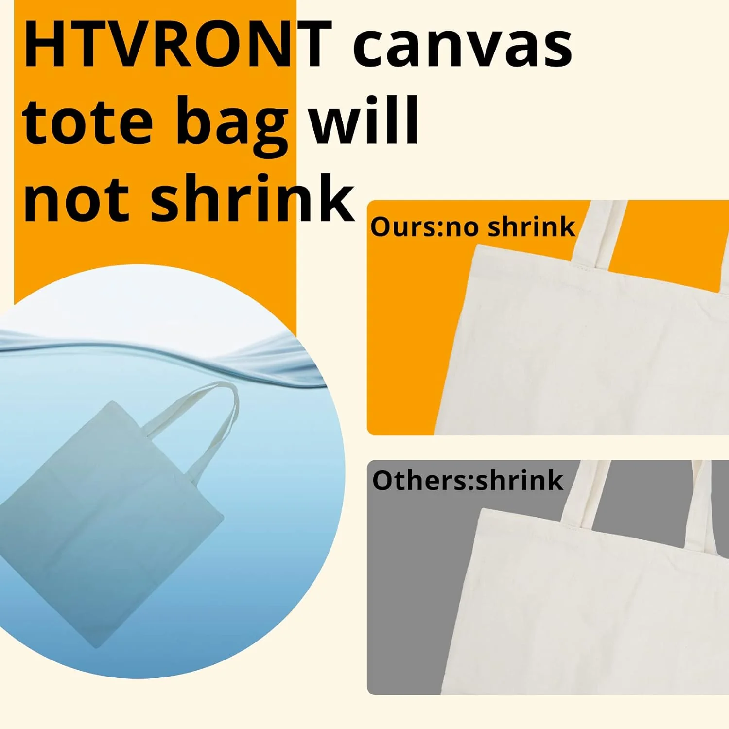 6 Pack Sublimation Canvas Tote Bag Blank - 15"Wx16"H - Image 3