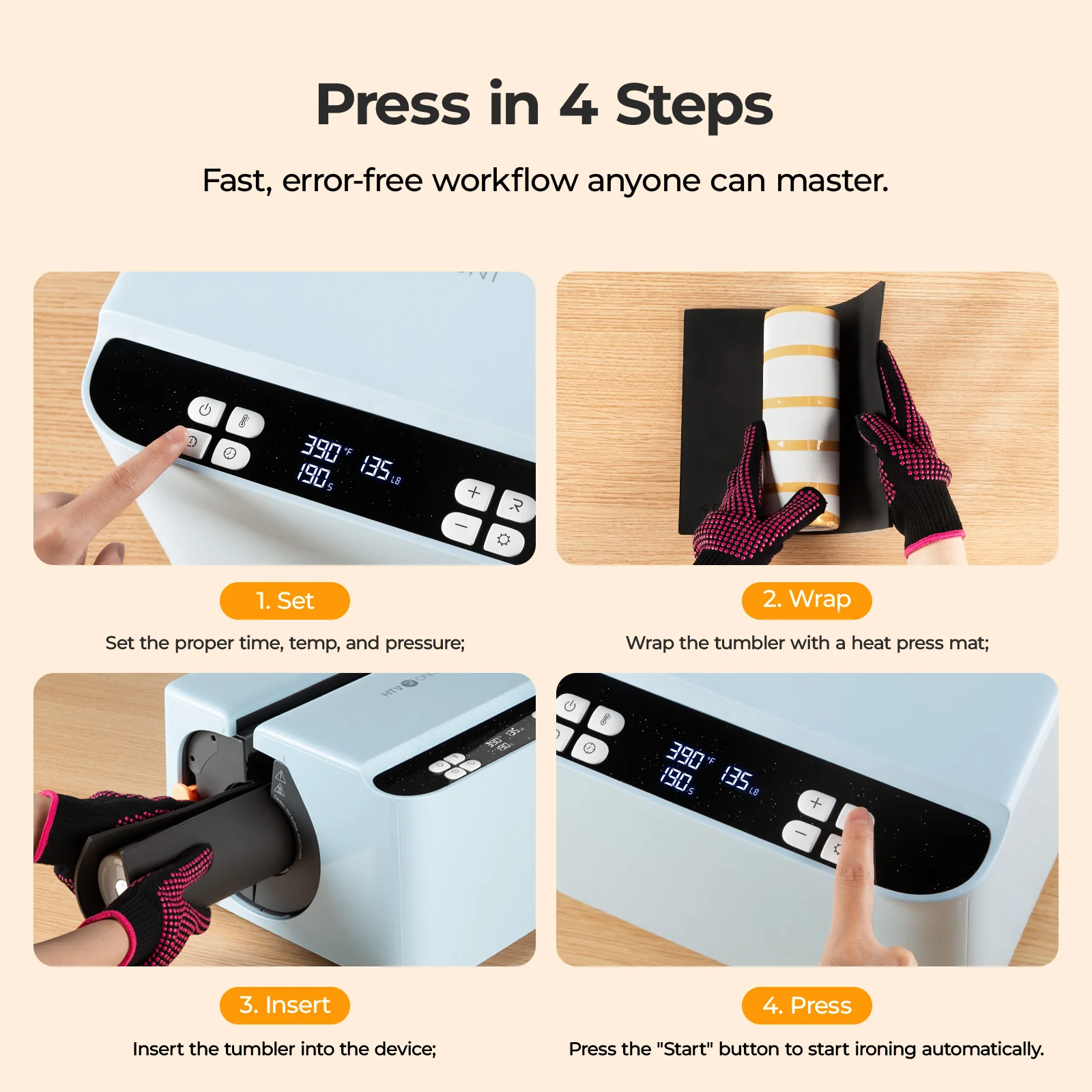 New!HTVRONT A200 Auto Tumbler Heat Press - Image 24
