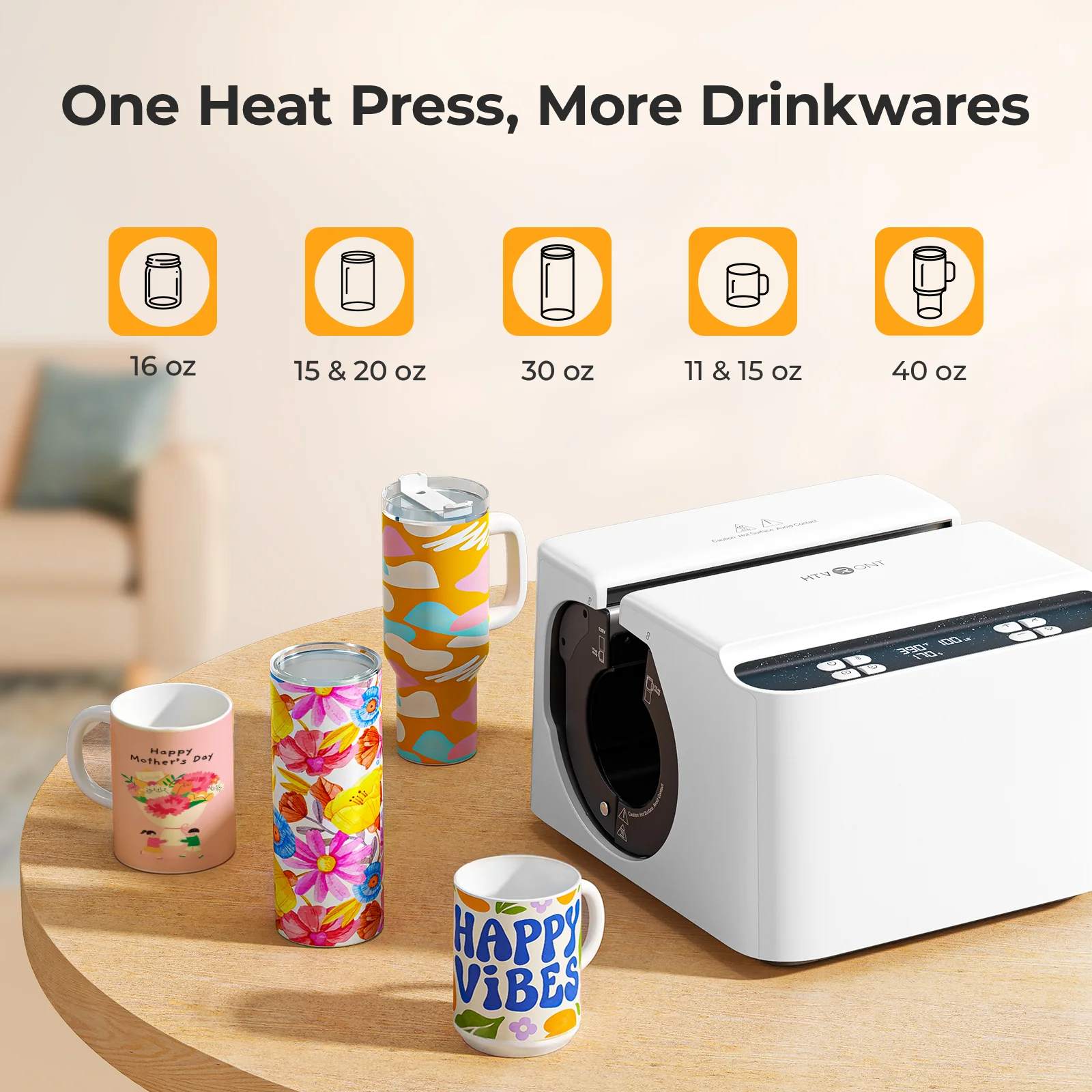 New!HTVRONT A200 Auto Tumbler Heat Press - Image 16