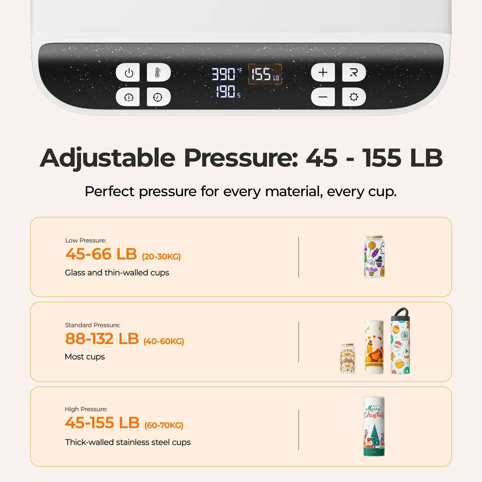 HTVRONT A200 Auto Tumbler Heat Press, A200 Standard Kit A - Image 11