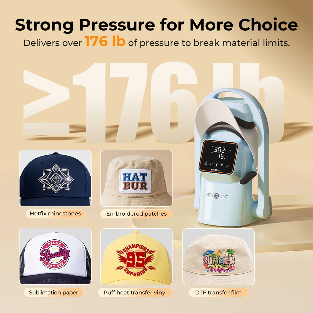 HTVRONT A300 Auto Hat Heat Press, Standard Kit - Image 14