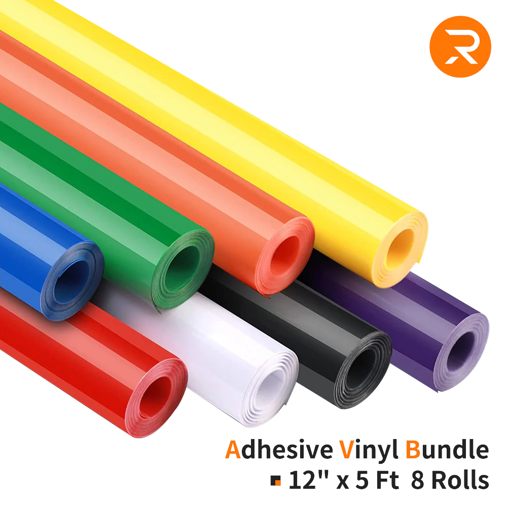 CA HTVRONT Adhesive Vinyl Roll Bundle - 12" x 5 FT (8 Assorted Colors) - Image 5
