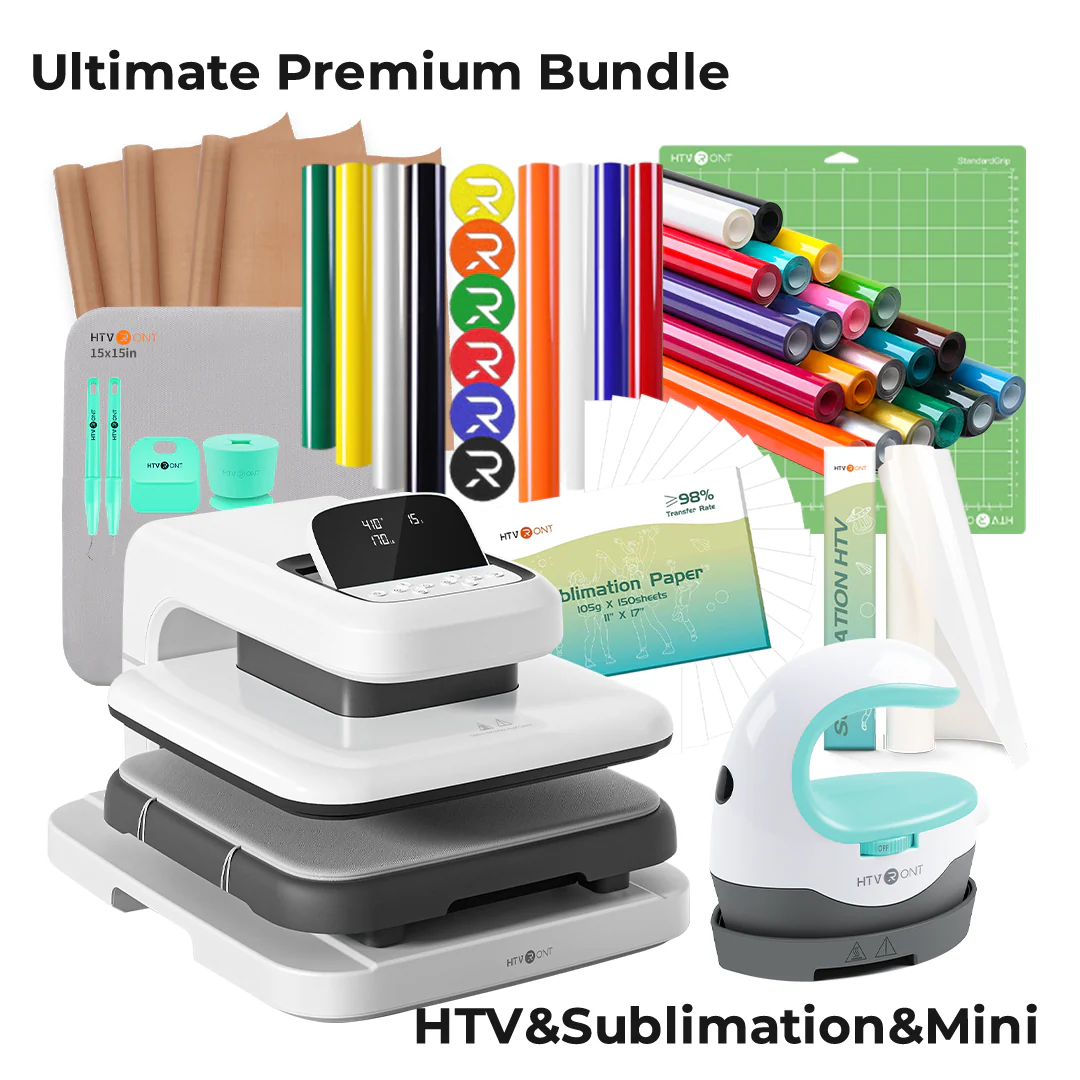 CA HTVRONT Auto Heat Press 2 - Digit 120V, Ultimate Premium Kit - Daisy White - Image 6