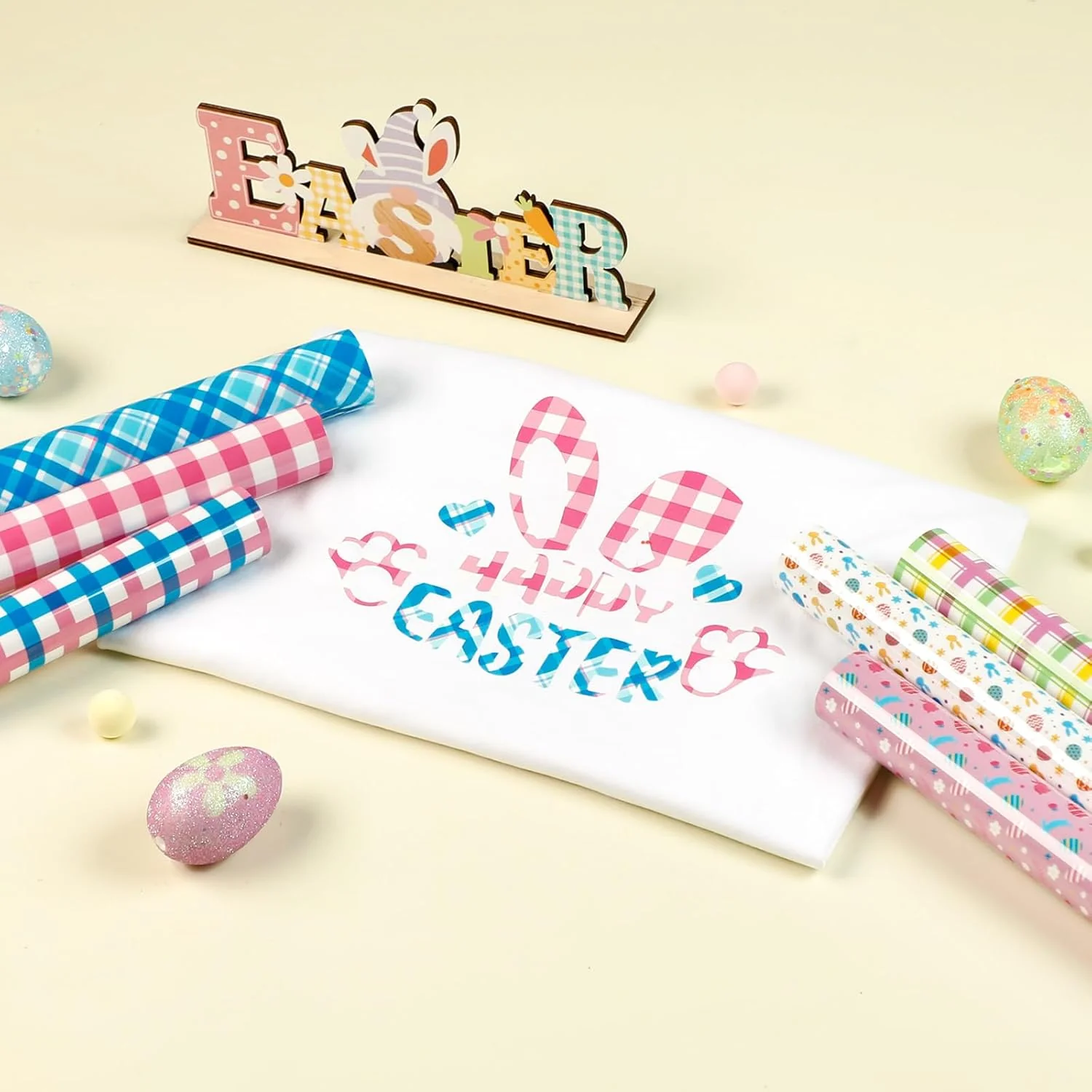 Easter Plaid Heat Transfer Vinyl - 11 Pack Easter Iron on Vinyl for T-Shirts - 12"x10" - Image 6