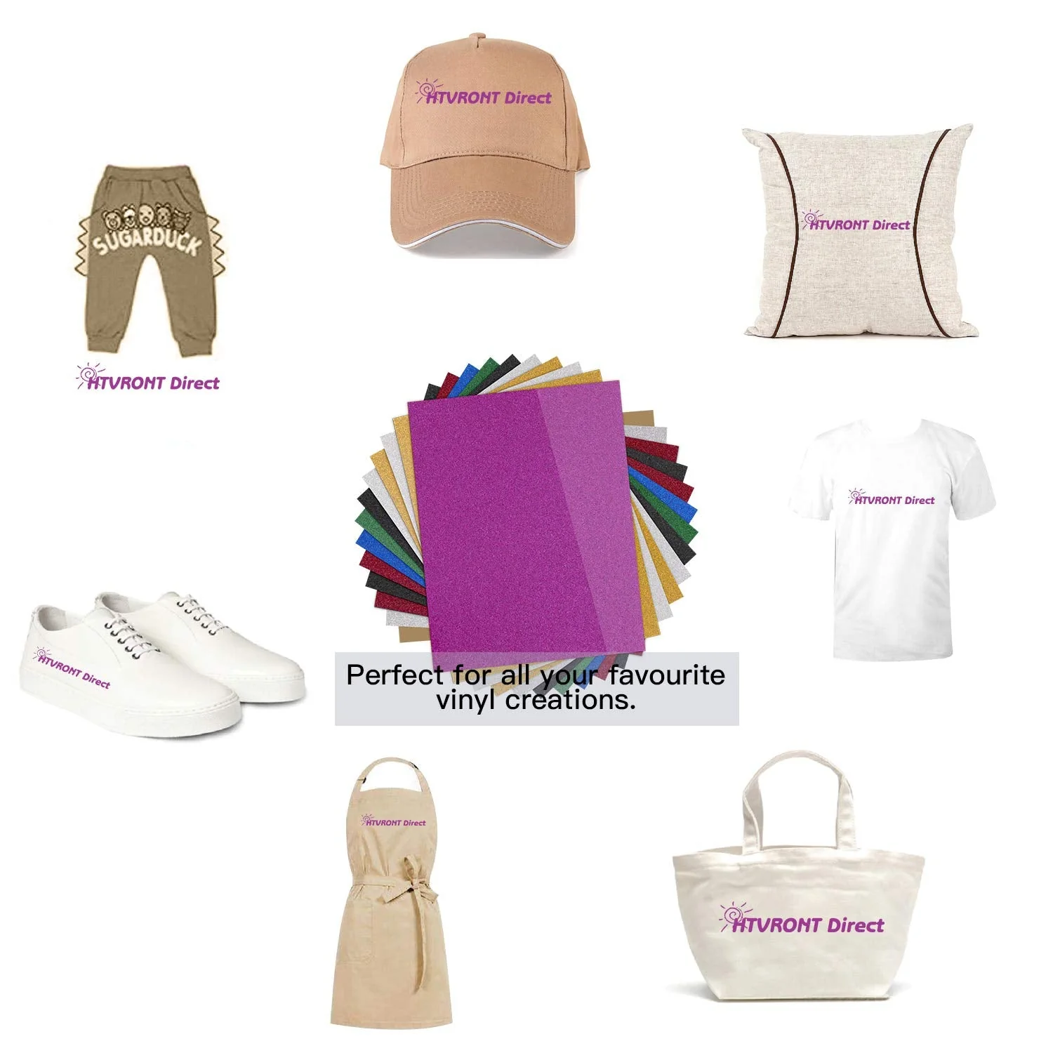 Glitter Heat Transfer Vinyl Bundle - 12" x 10" 5 Pack (5 Assorted Colors) - Image 6
