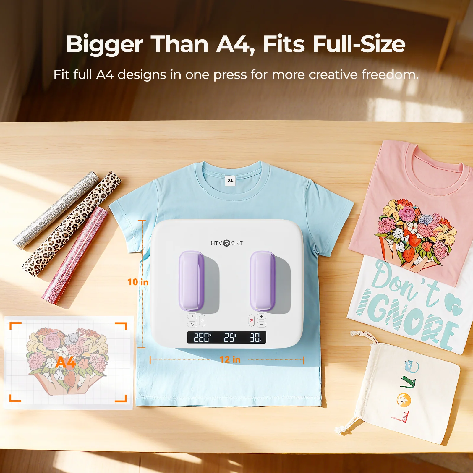 New Arrival! HTVRONT H10 12x10in Heat Press - Image 6