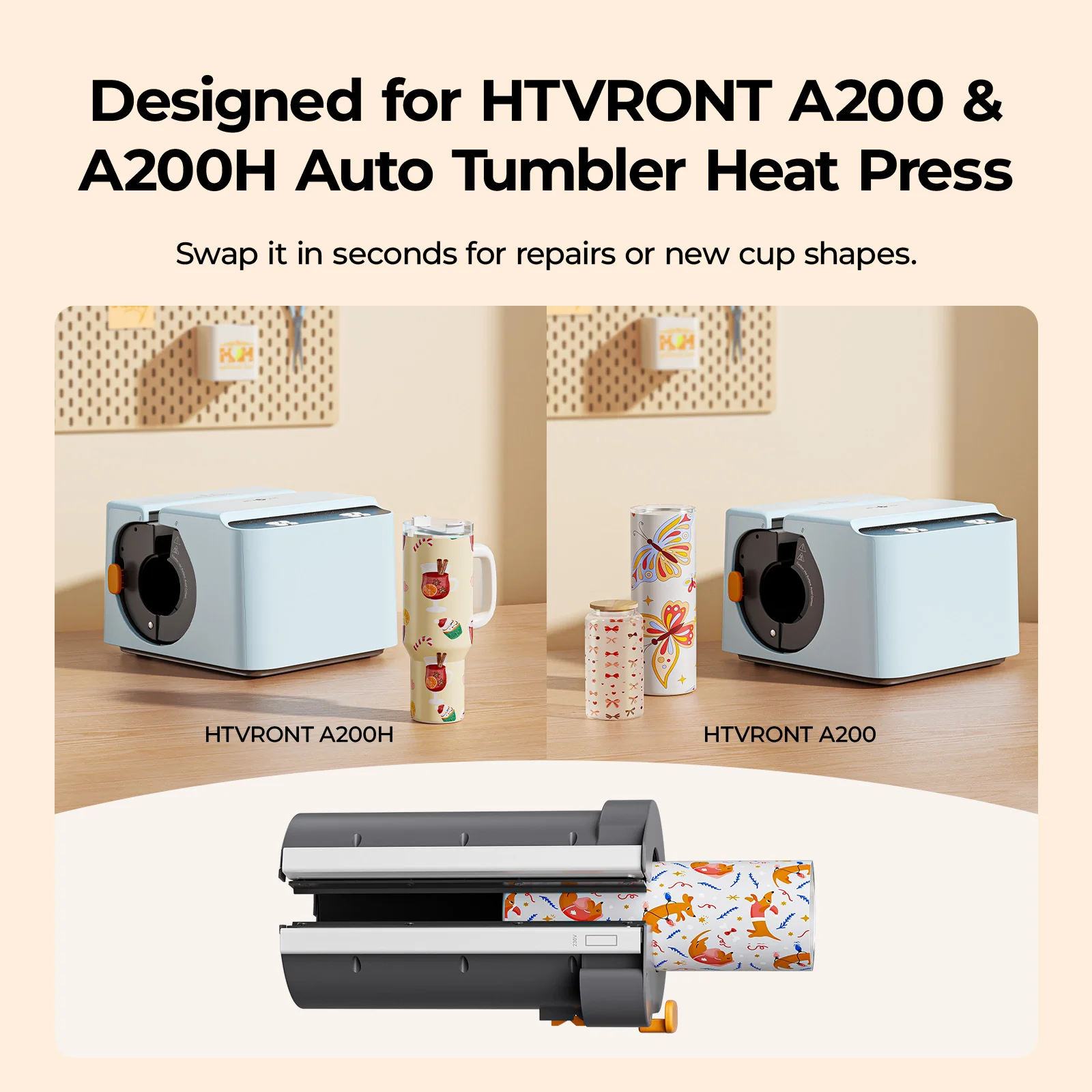 HTVRONT Handle Tumbler/Straight/Mug Tumbler Heat Plate Kit - For A200&A200H&A200M Auto Tumbler Heat Press - Image 12