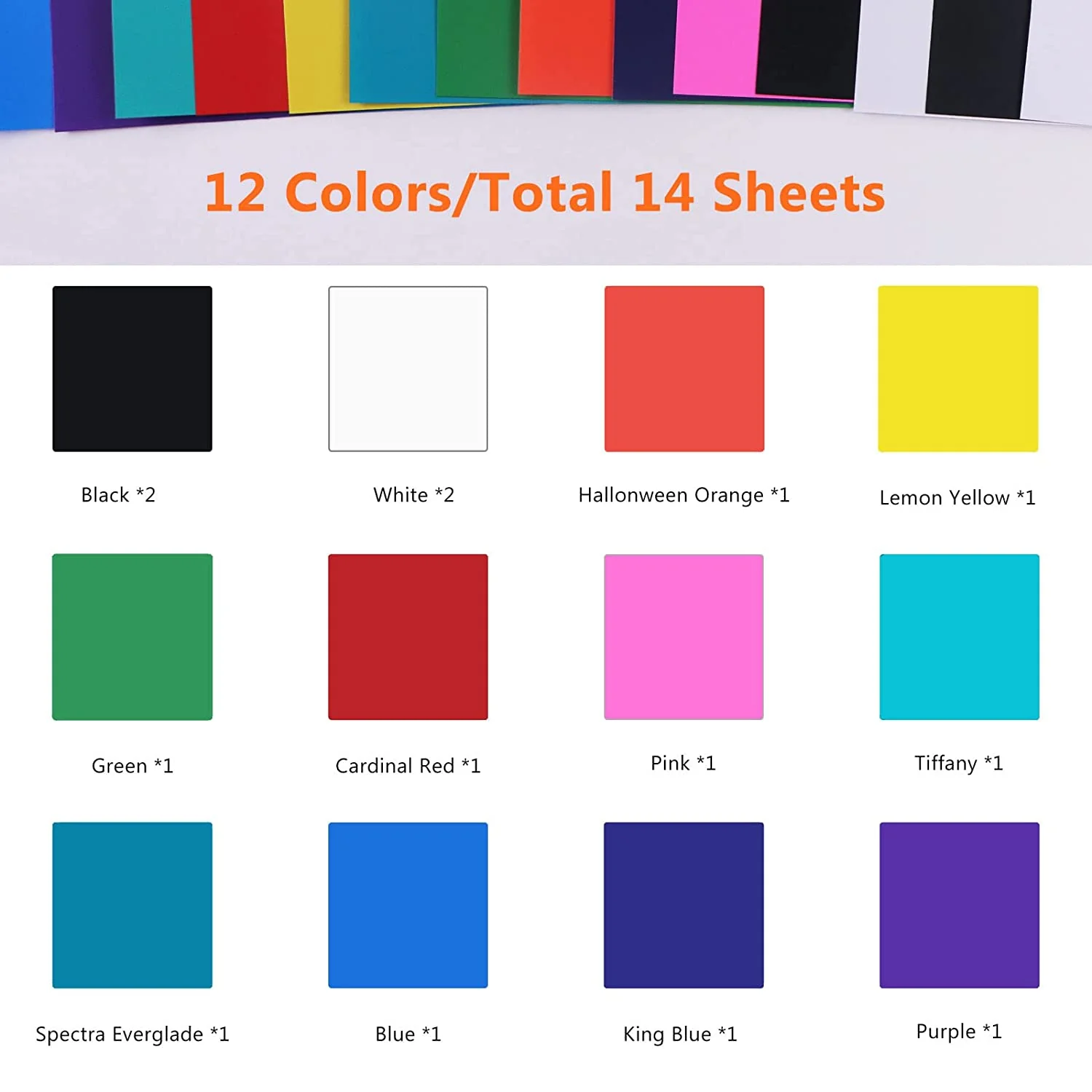 CA HTVRONT Matte Adhesive Vinyl Bundle - 12" x 12" 14 Pack (12 Assorted Colors) - Image 5