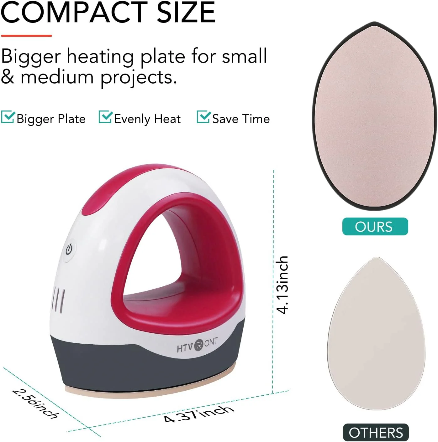 CA HTVRONT Mini Heat Press Machine - (4 Colors) - Portable Heat Press - Image 9