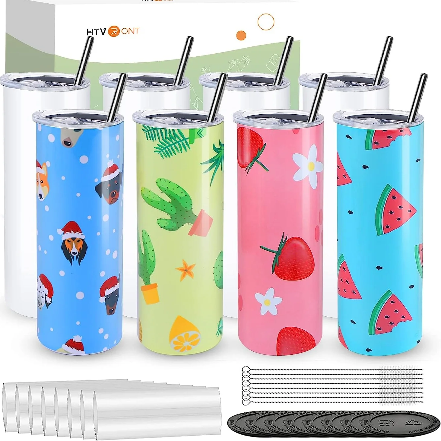 Sublimation Tumbler Blank with Sublimation Paper - Skinny Straight - 20 OZ - Image 9