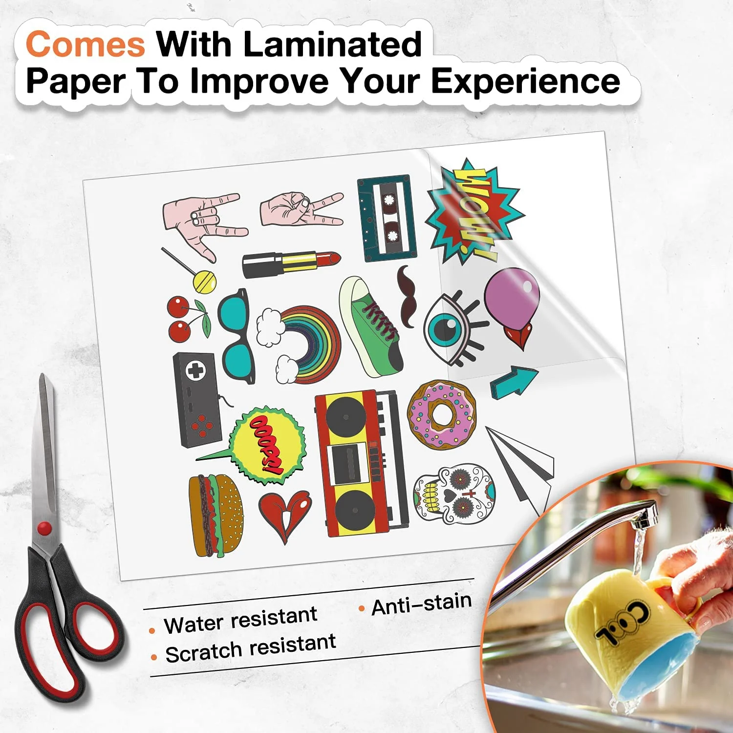 Premium Clear Printable Vinyl Bundle - 8.5"x11" 30 Sheets (15 Sheets Printable Sticker Paper & 15 Sheets Laminate Paper - Image 5