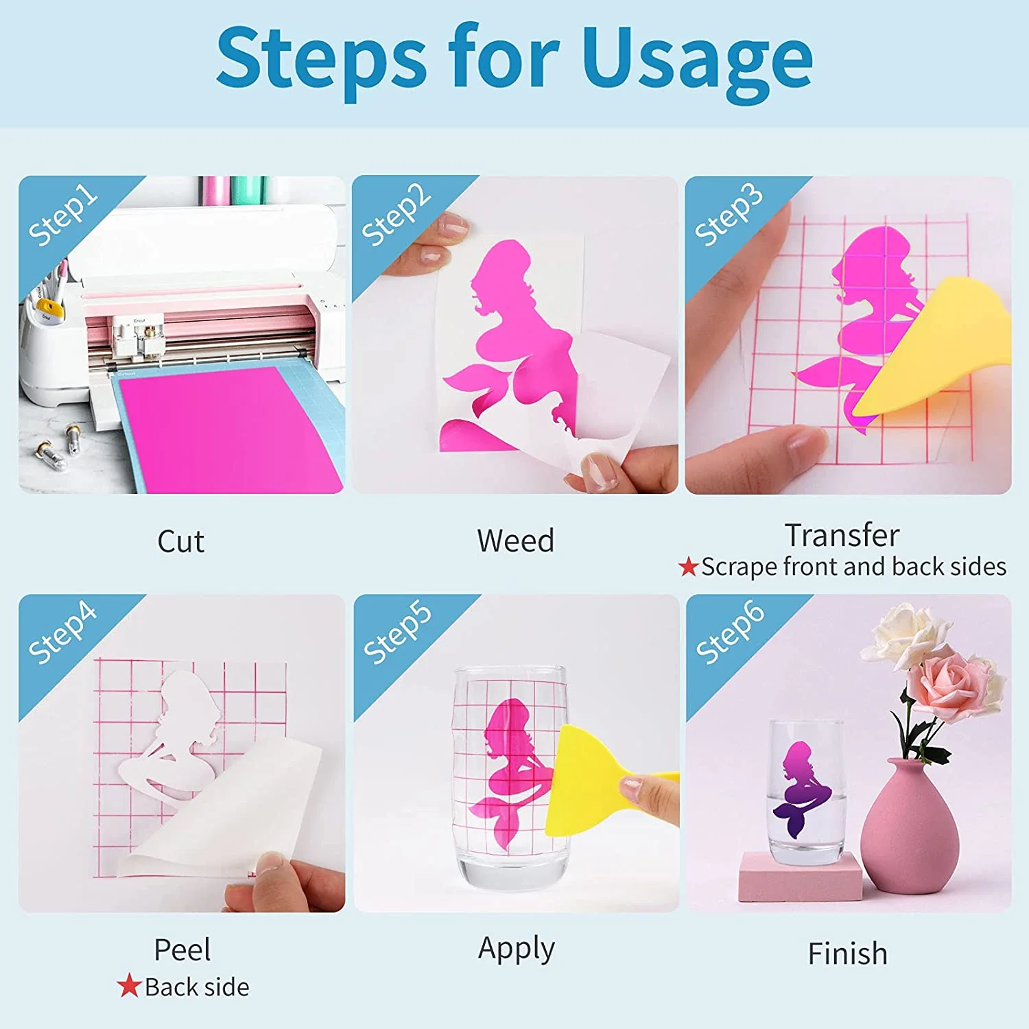 Cold Color Changing Adhesive Vinyl Bundle - 12" x 10" 8 pack - Image 8