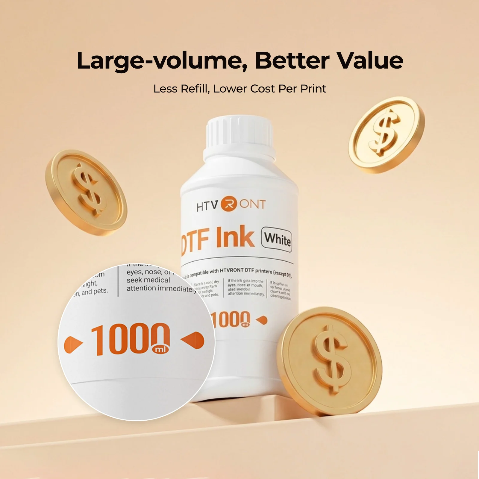 【Only D2】HTVRONT D2 DTF Printer Ink Set 500ml*6/1000ml - Image 13