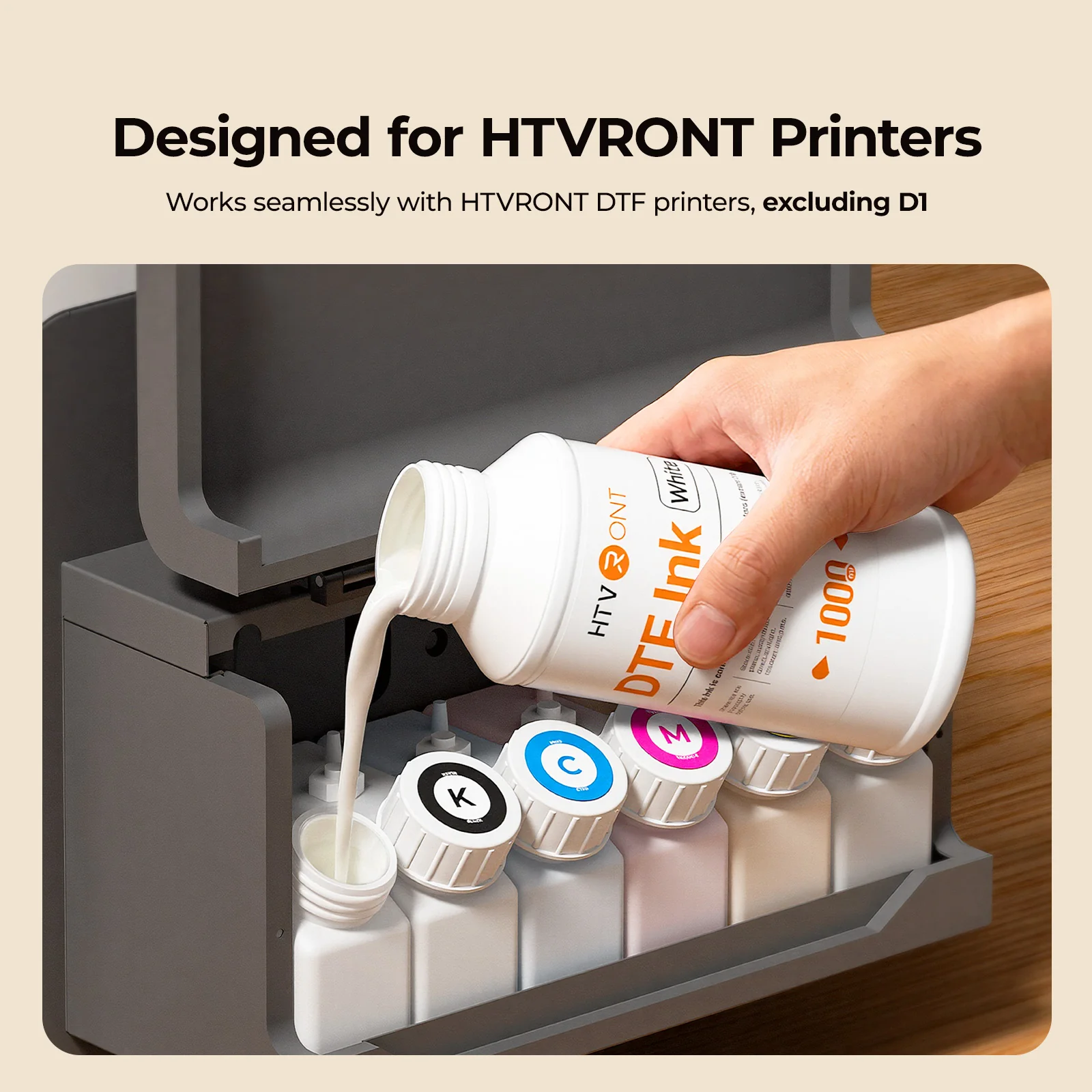 【Only D2】HTVRONT D2 DTF Printer Ink Set 500ml*6/1000ml - Image 9