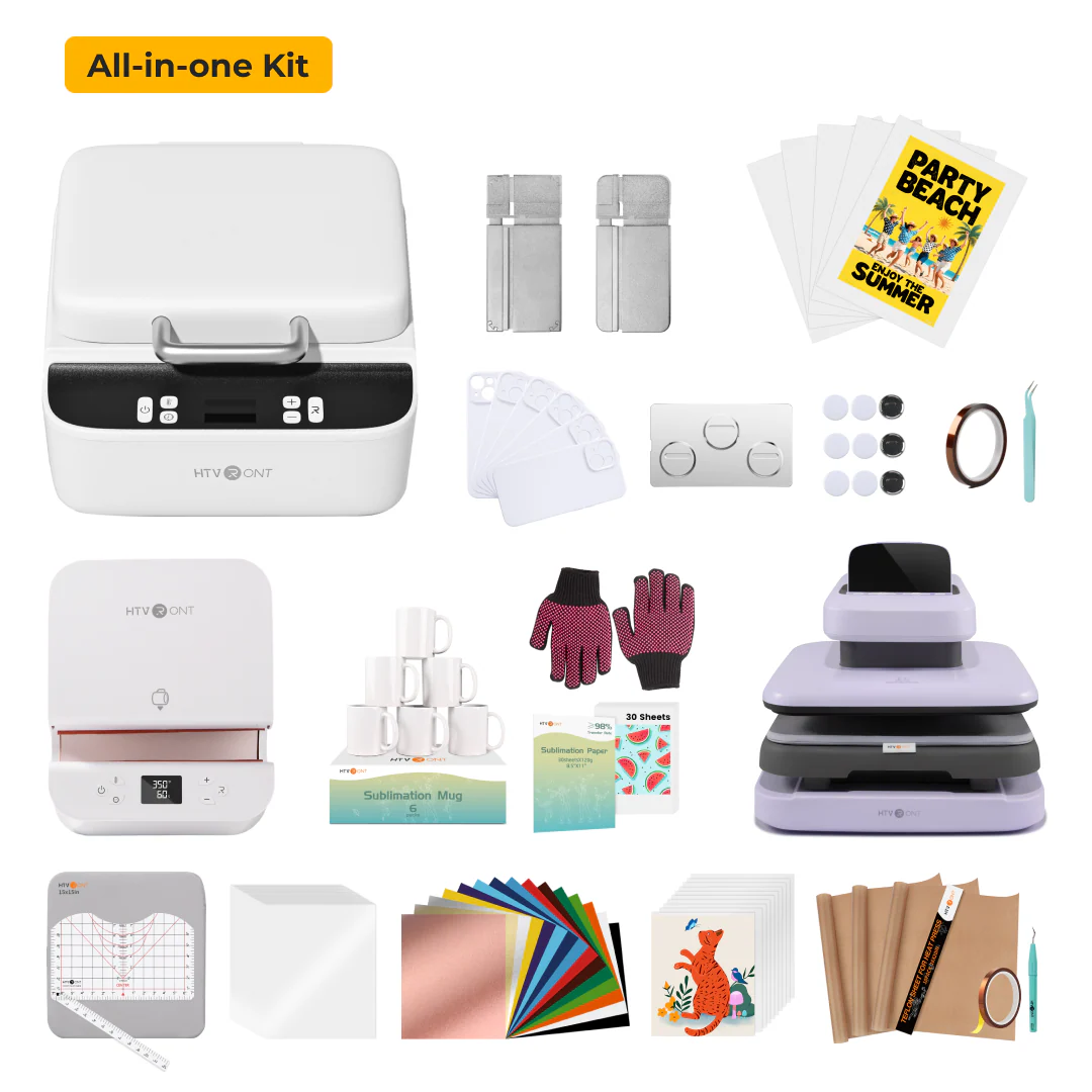 HTVRONT Auto Heat Press 2+ H17 Phone Case Heat Press +Tumbler Heat Press all-in-one Bundle - Image 3