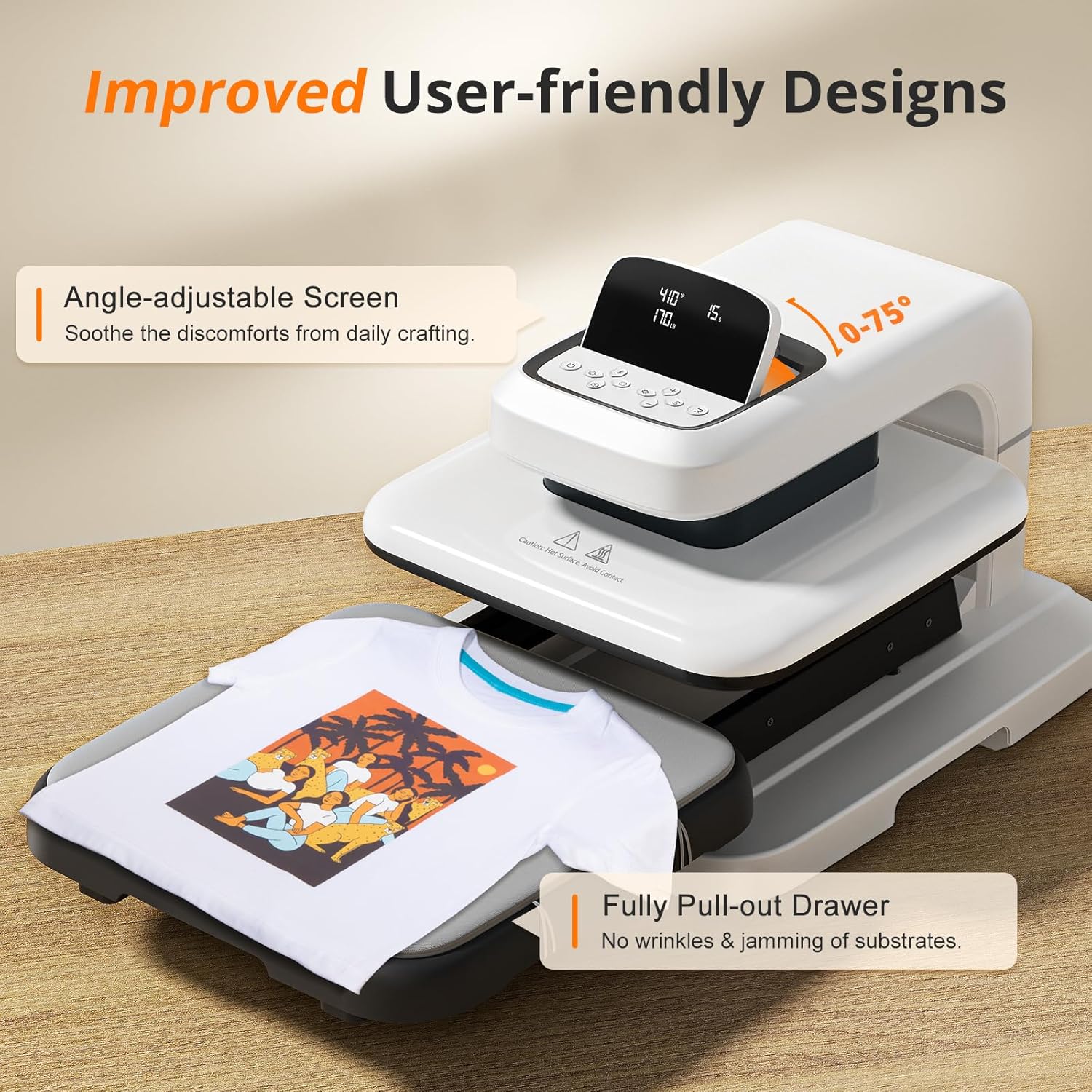 [Machine Bundle] HTVRONT Manual Hat Heat Press + Auto Heat Press 2-15"x15" - Image 3