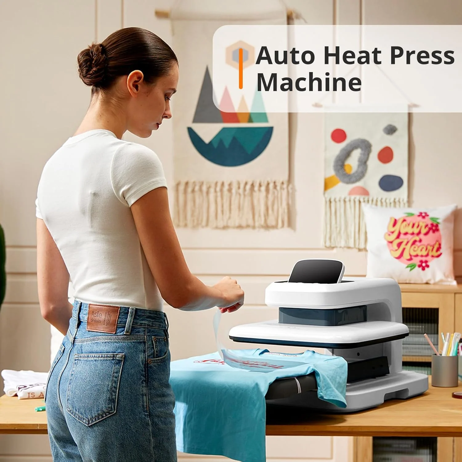 [Machine Bundle] HTVRONT Manual Hat Heat Press + Auto Heat Press 2-15"x15" - Image 4