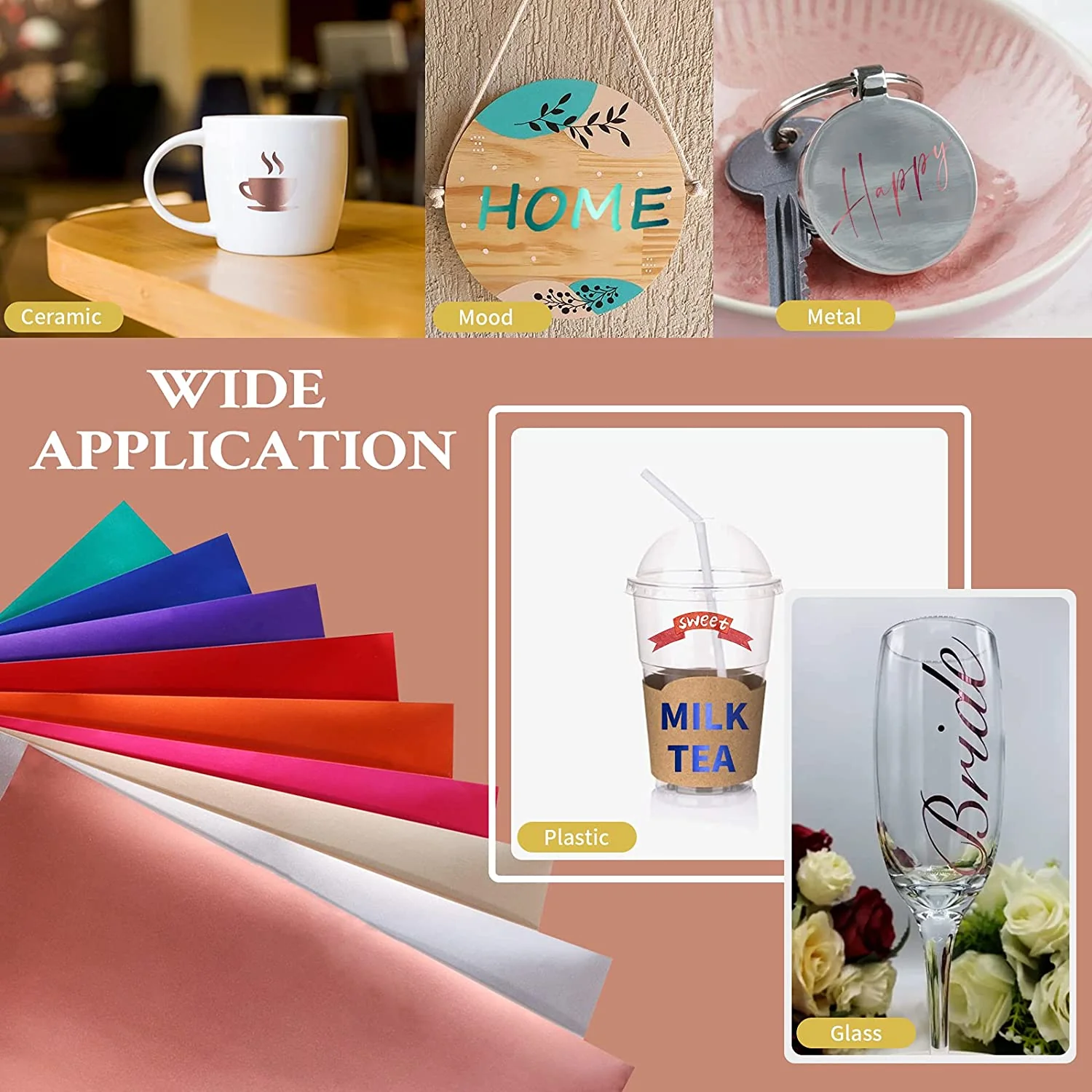 Matte Metallic Adhesive Vinyl Bundle - 12" x 12" 9 Pack (9 Assorted Colors) - Image 6