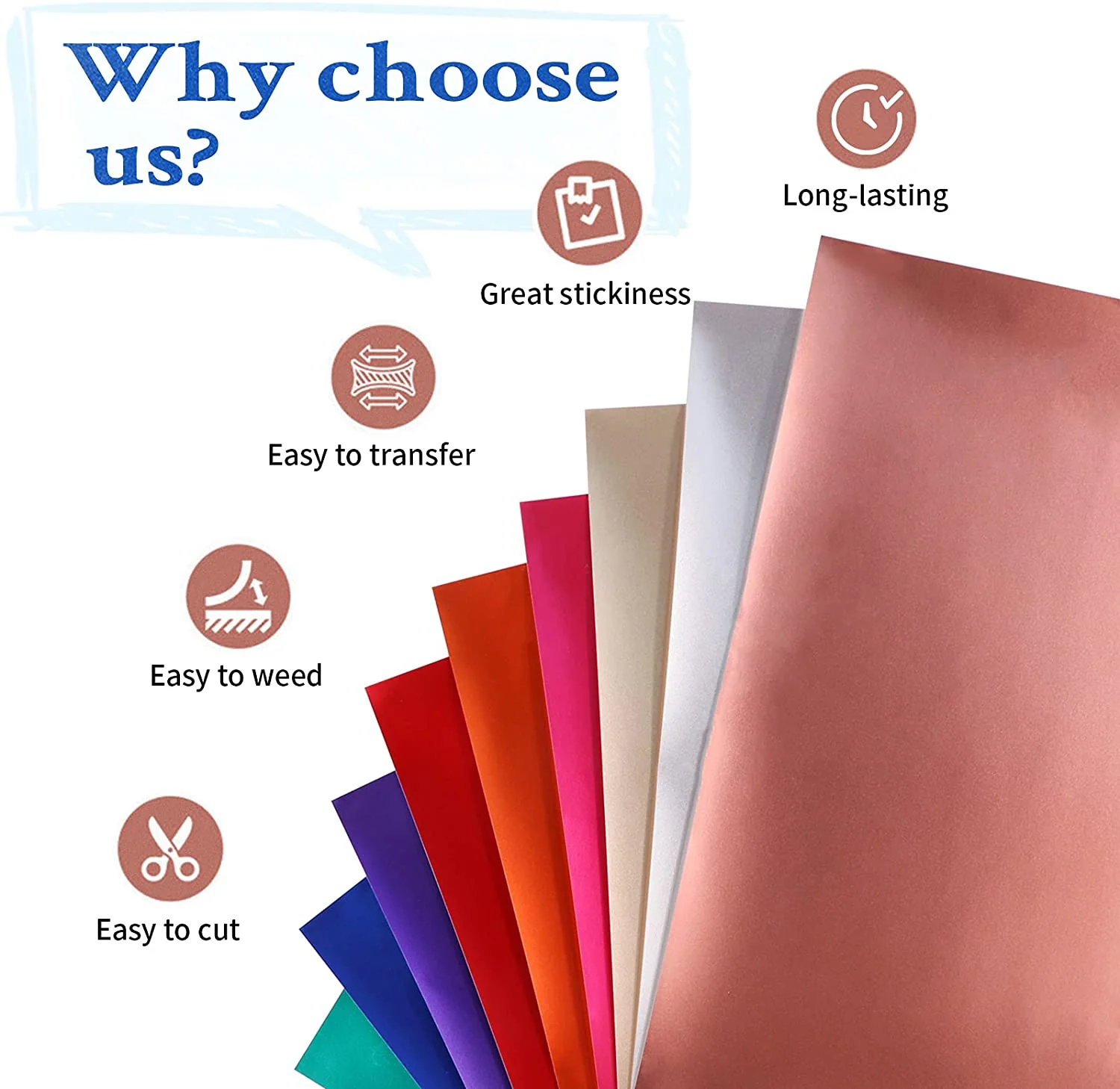 Matte Metallic Adhesive Vinyl Bundle - 12" x 12" 9 Pack (9 Assorted Colors) - Image 9