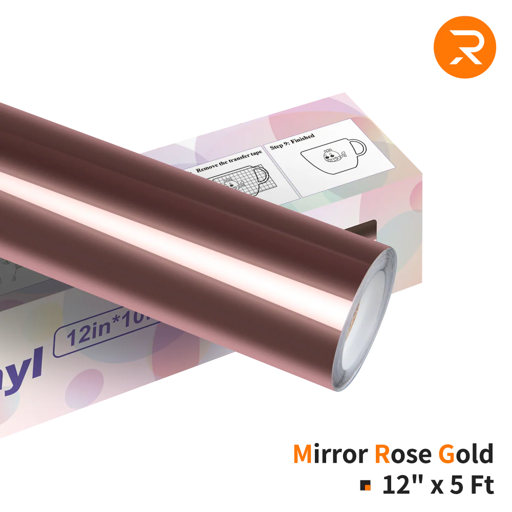 Mirror Metallic Adhesive Vinyl Roll - 12" x 5 FT（3 Colors Available) - Image 6